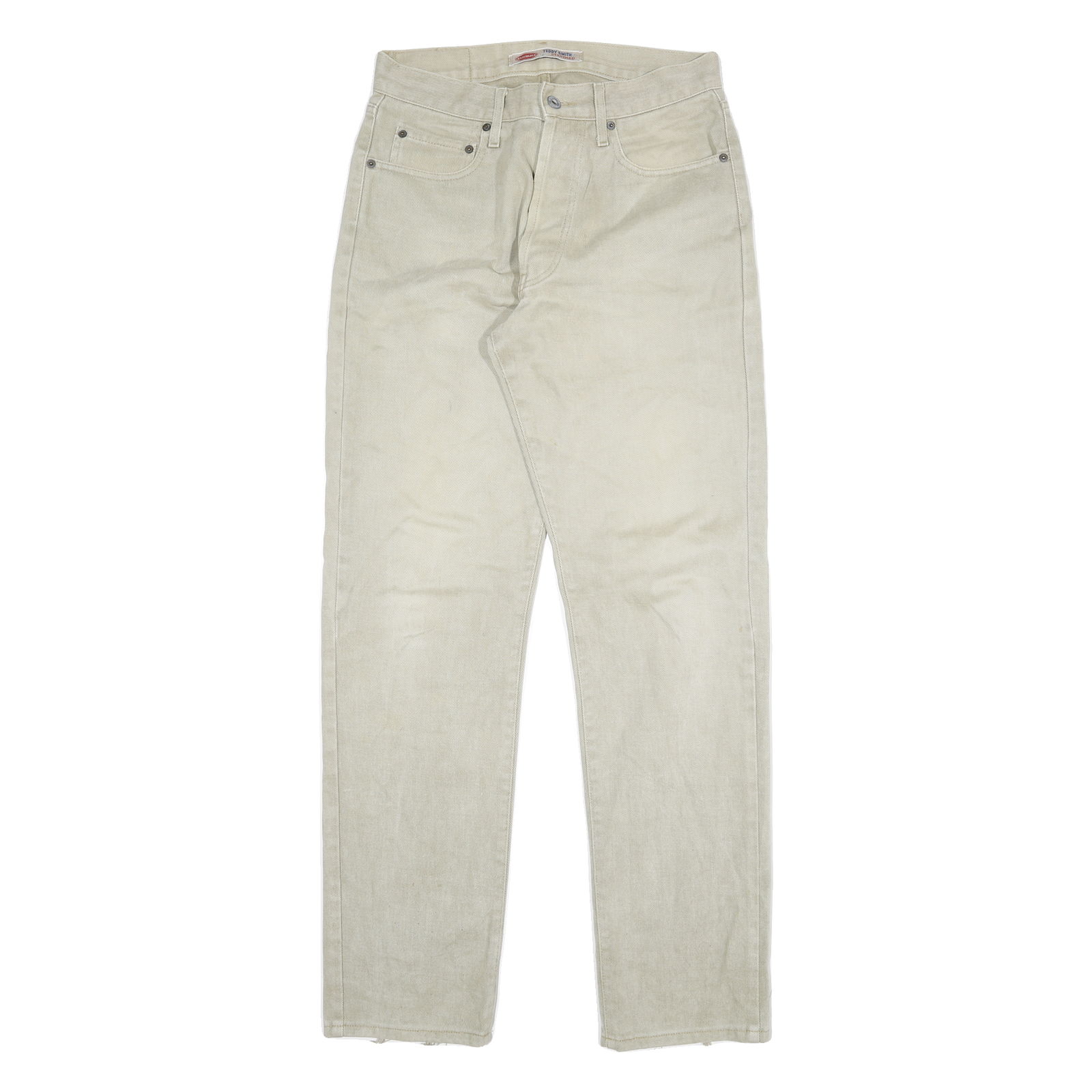 TEDDY SMITH Mens Jeans Beige Regular Straight Denim Light Wash Cotton W30 L33 Refurbished - N/A refurbished available on Cerqular