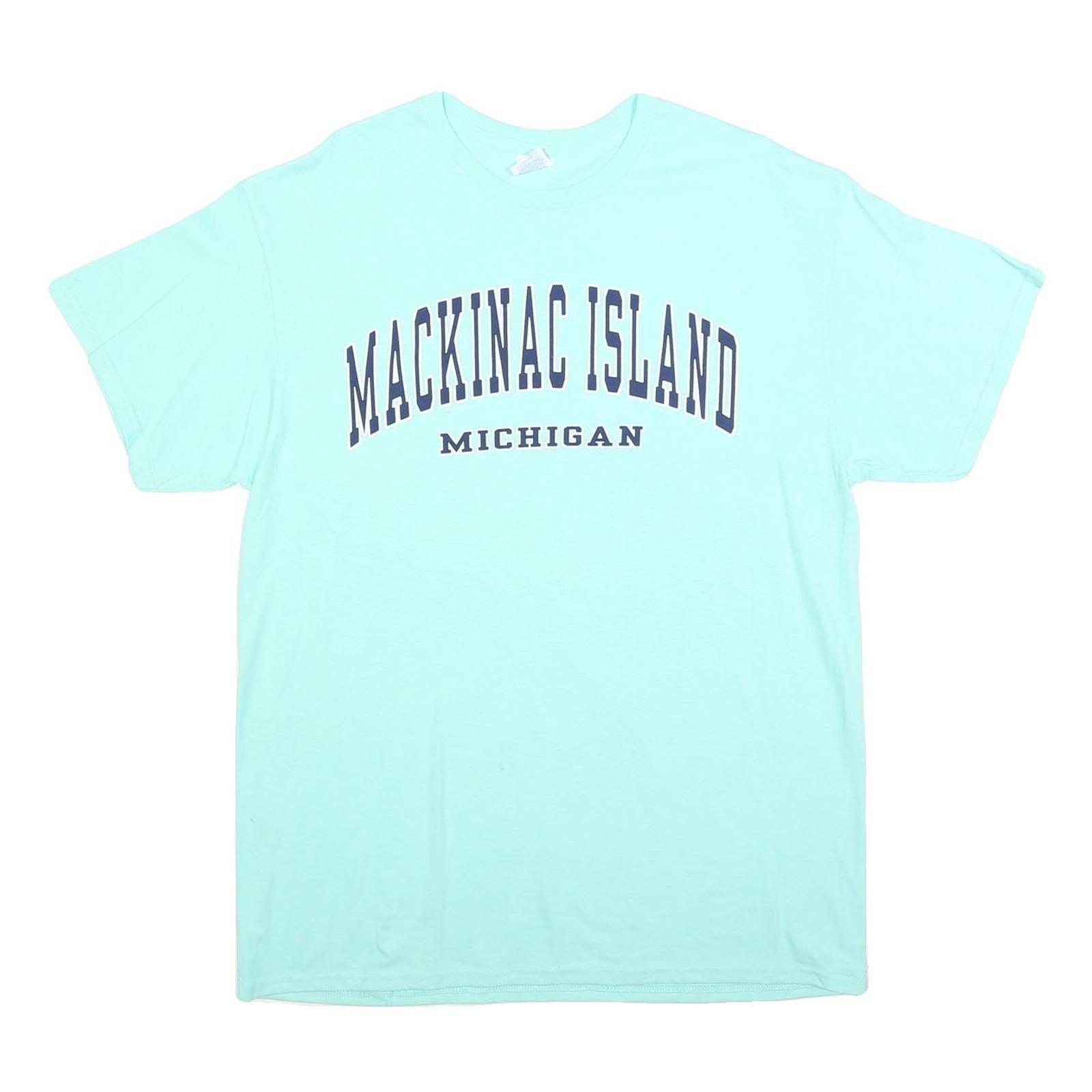 DELTA Mens Blue Mackinac Island Michigan Graphic T-Shirt XL Short Sleeve Crew Refurbished - N/A refurbished available on Cerqular