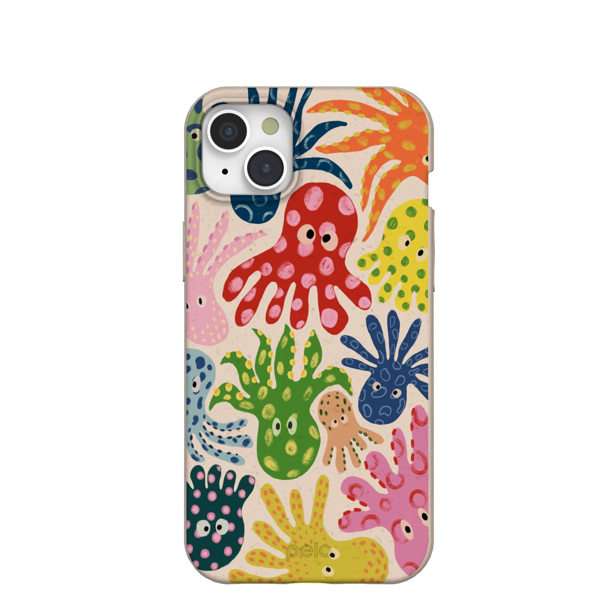 Seashell Octopi iPhone 15 Plus Case Refurbished - Pela Case refurbished available on Cerqular