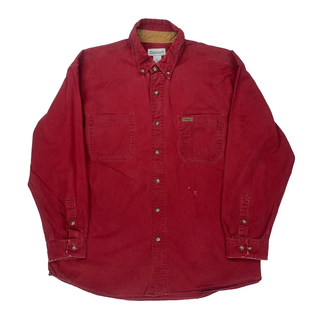 Buy Carhartt Shirt - XL Red Cotton Refurbished - $60.29 Carhartt Shirt - XL Red Cotton Refurbished - Thrifted (note: this is a term often used to describe second- refurbished available on Cerqular