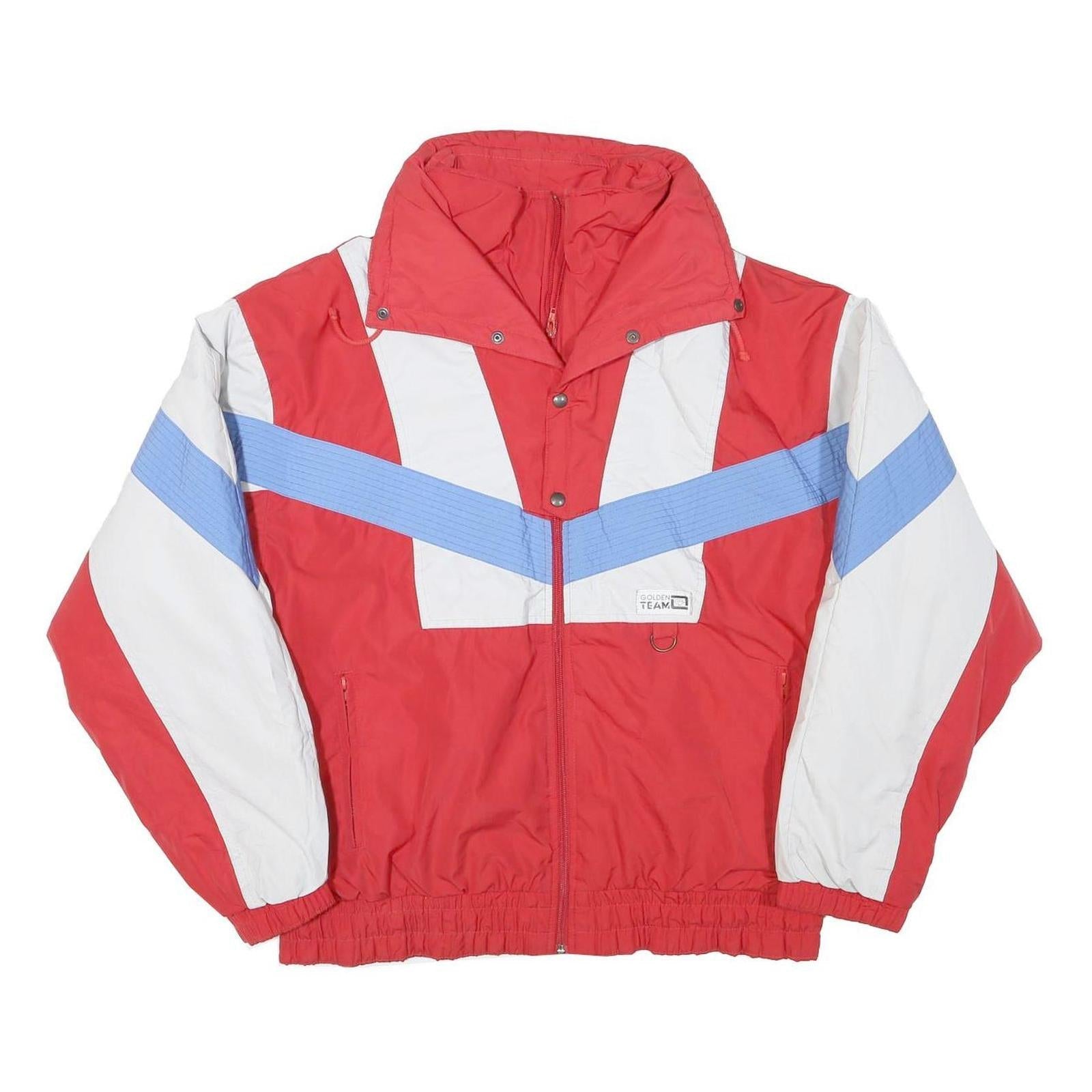 GOLDEN TEAM Mens Red White & Blue Jacket L Polyester Blend Plain Zip Sportswear Refurbished - N/A refurbished available on Cerqular
