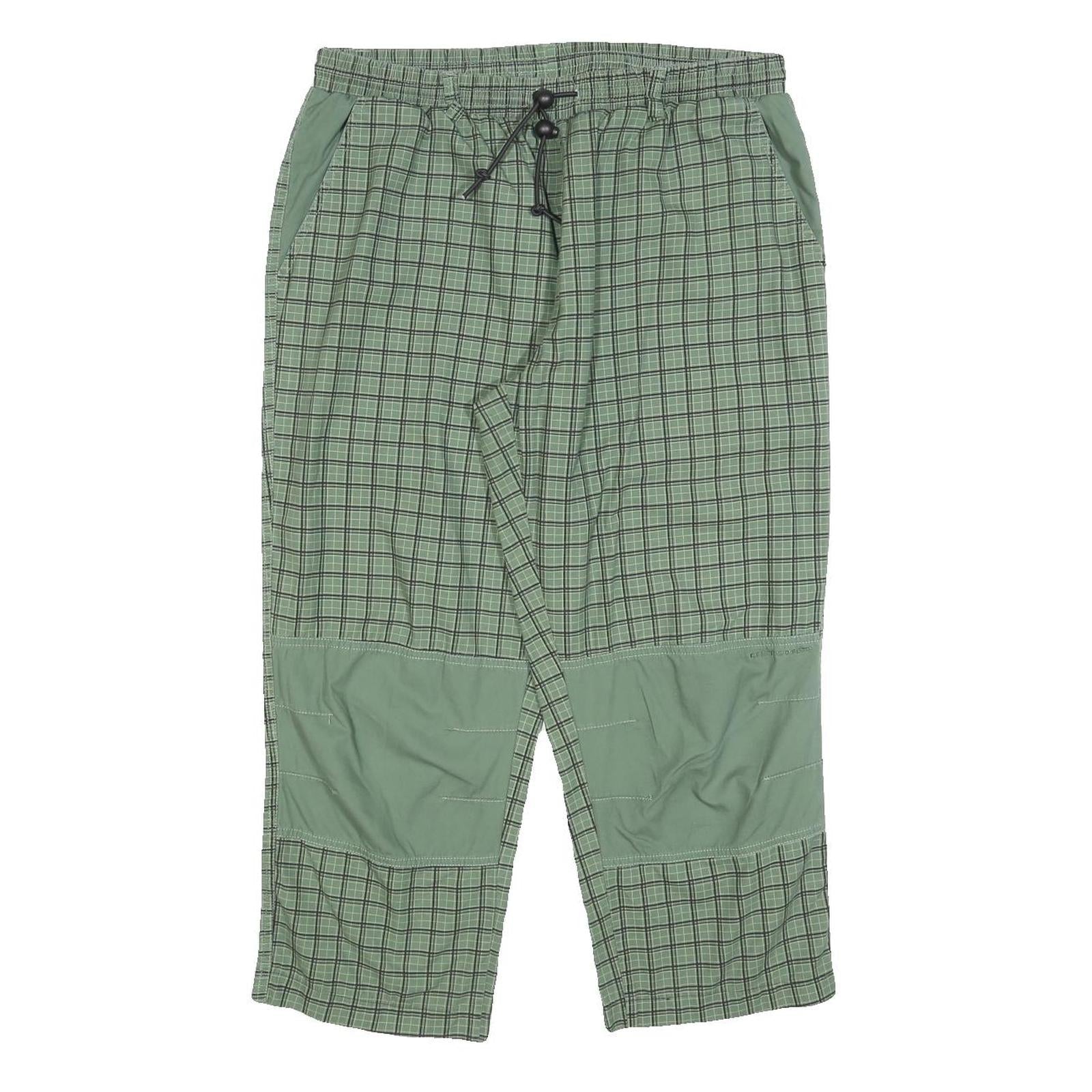 EAST COAST Mens Cotton Blend Green Check Relaxed Trousers W32 L24 Toggle Closure Refurbished - N/A refurbished available on Cerqular