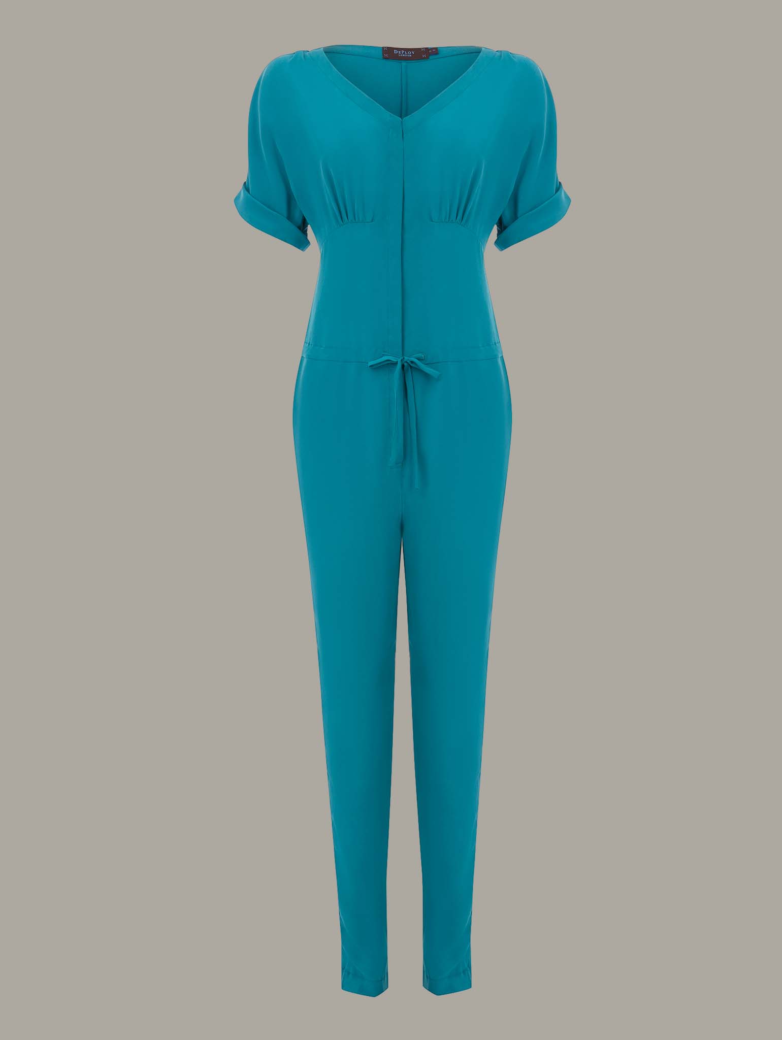 ACER | Draw-String Silk Jumpsuit | Colour: Atlantic Teal | Size: UK 8 (US 2) Refurbished - N/A refurbished available on Cerqular