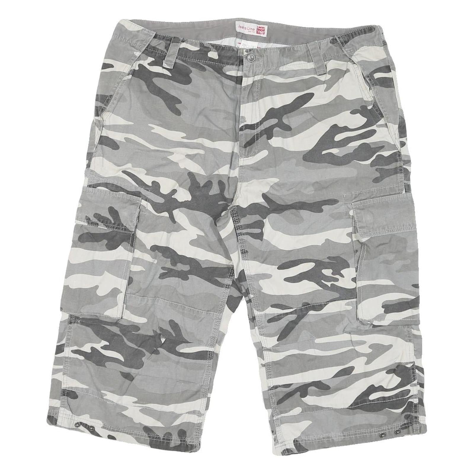 JEANS LINE Mens Shorts Grey Cargo Camouflage XL W40 Casual Cotton Blend Refurbished - N/A refurbished available on Cerqular
