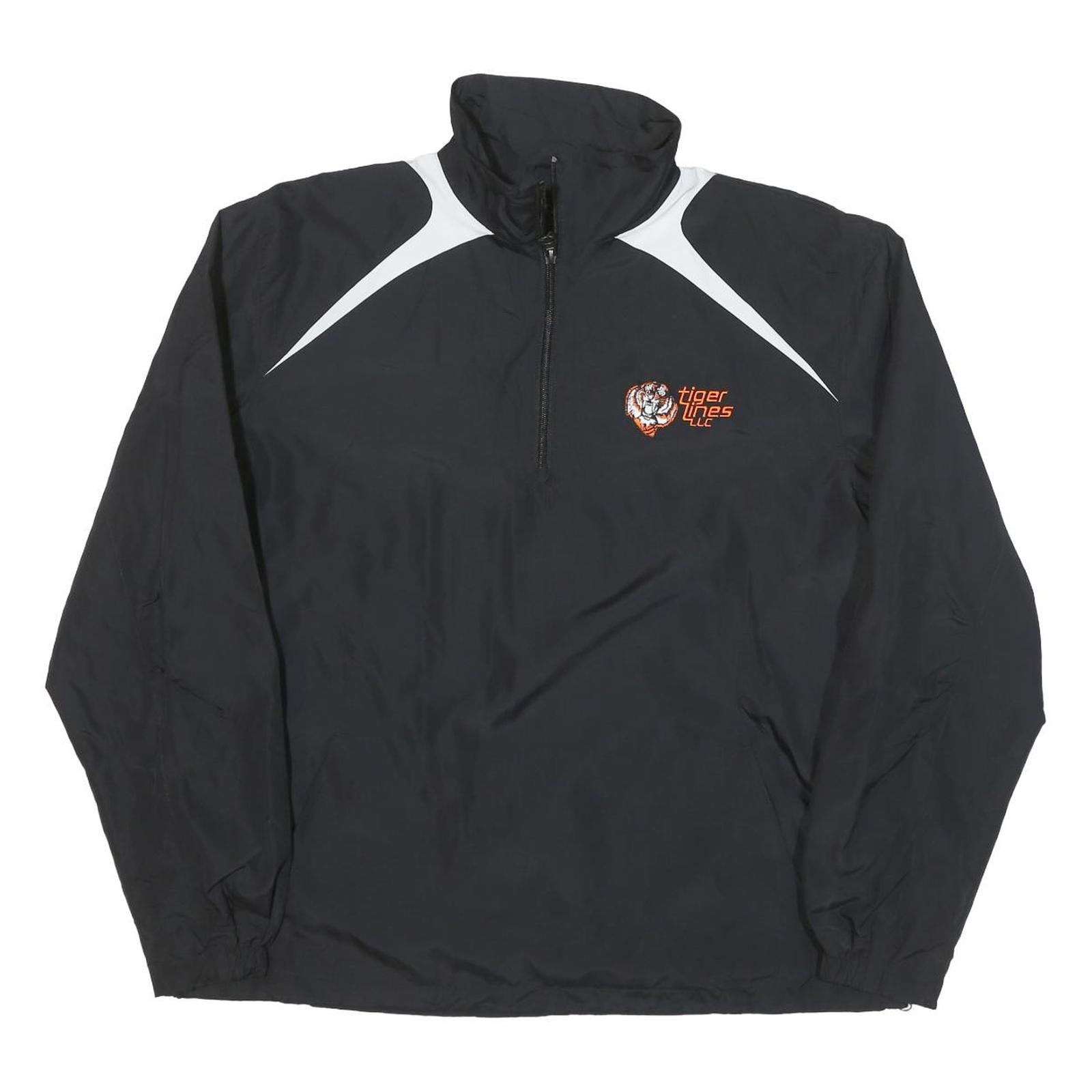 SPORT TEK Mens Black & White Tiger Lines Logo Zip Jacket M Polyester Blend Plain Refurbished - N/A refurbished available on Cerqular