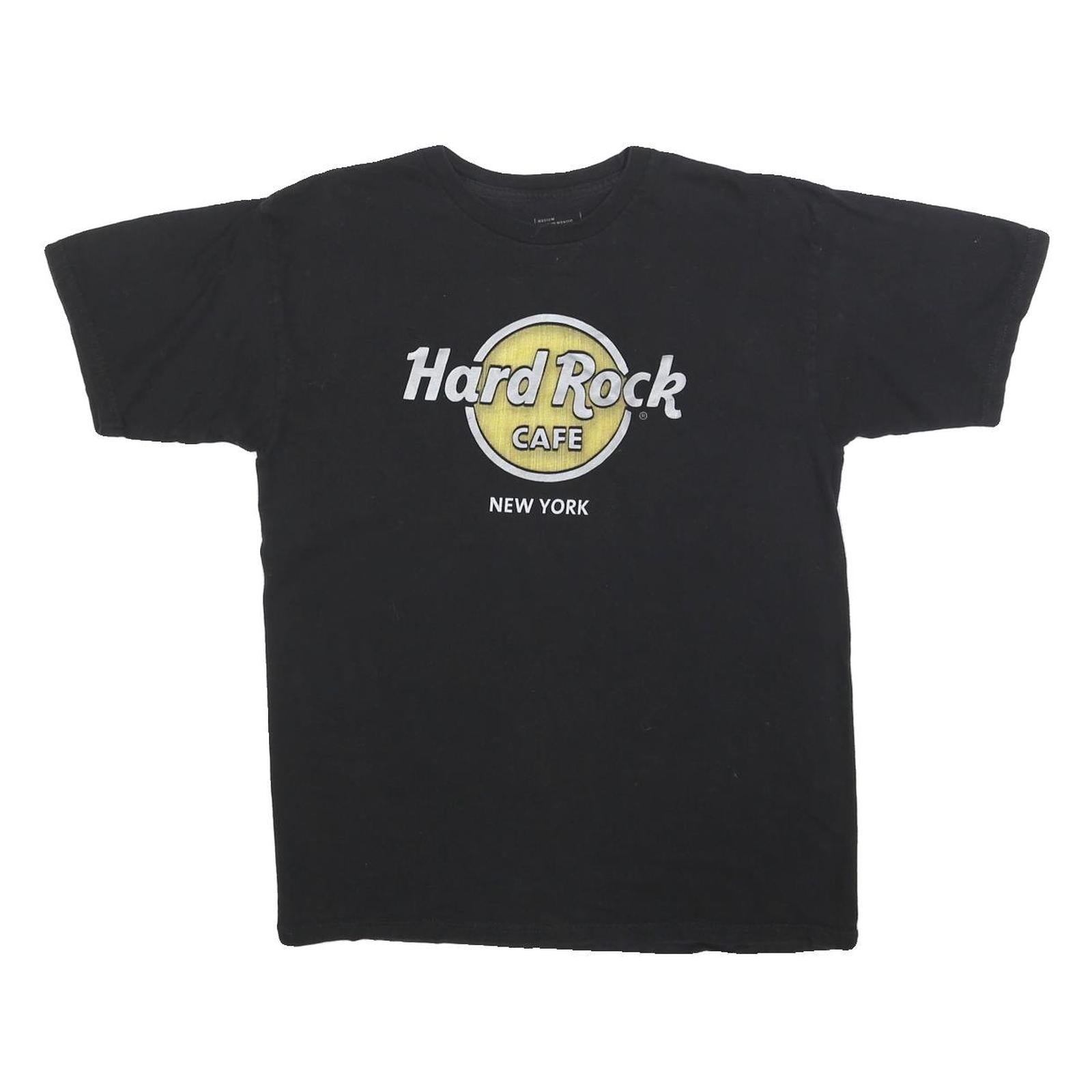 HARD ROCK CAFE Mens Black Yellow Graphic T-Shirt M Short Sleeve Crew Neck Logo Refurbished - N/A refurbished available on Cerqular