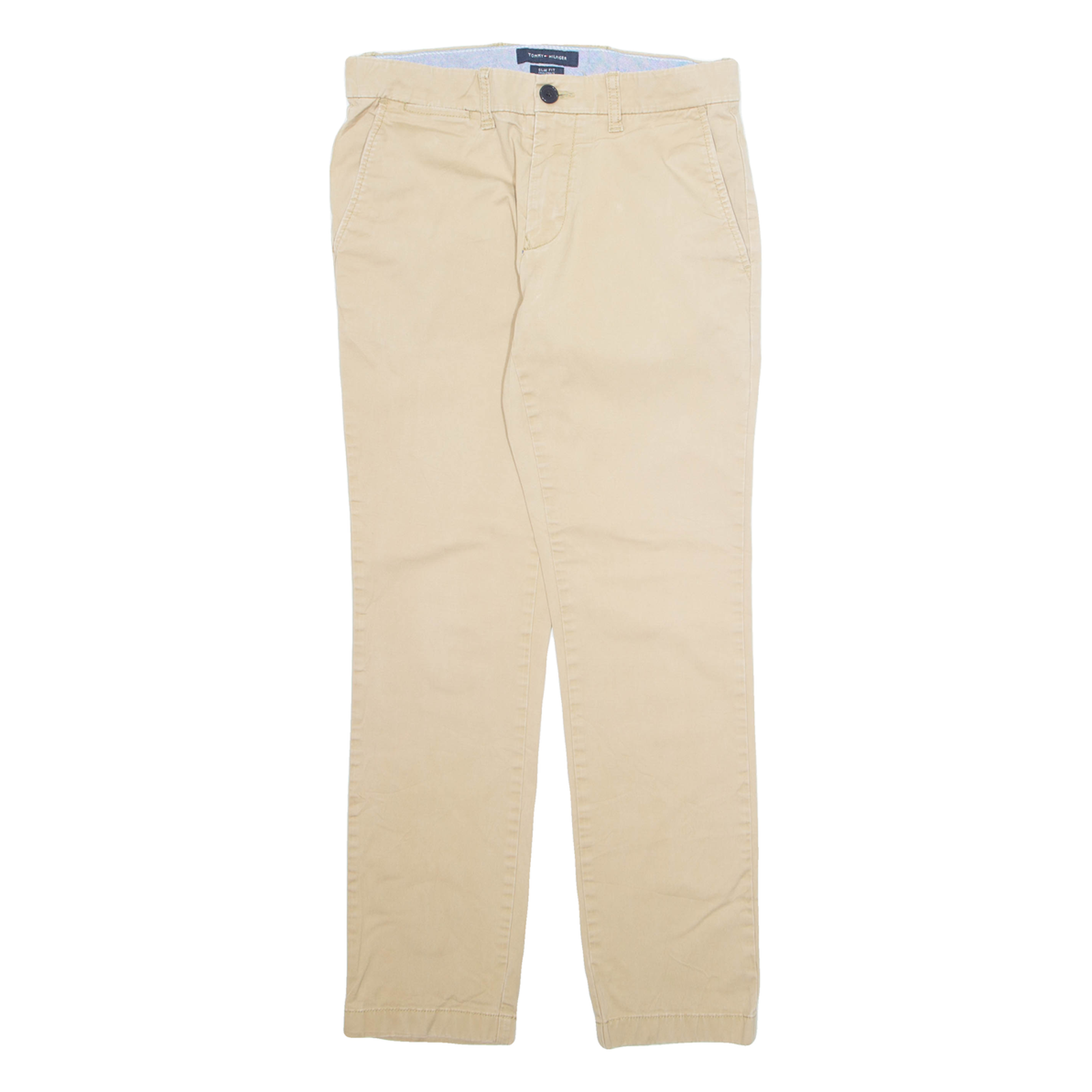 TOMMY HILFIGER Chino Mens Trousers Beige Regular Tapered W29 L30 Refurbished - N/A refurbished available on Cerqular