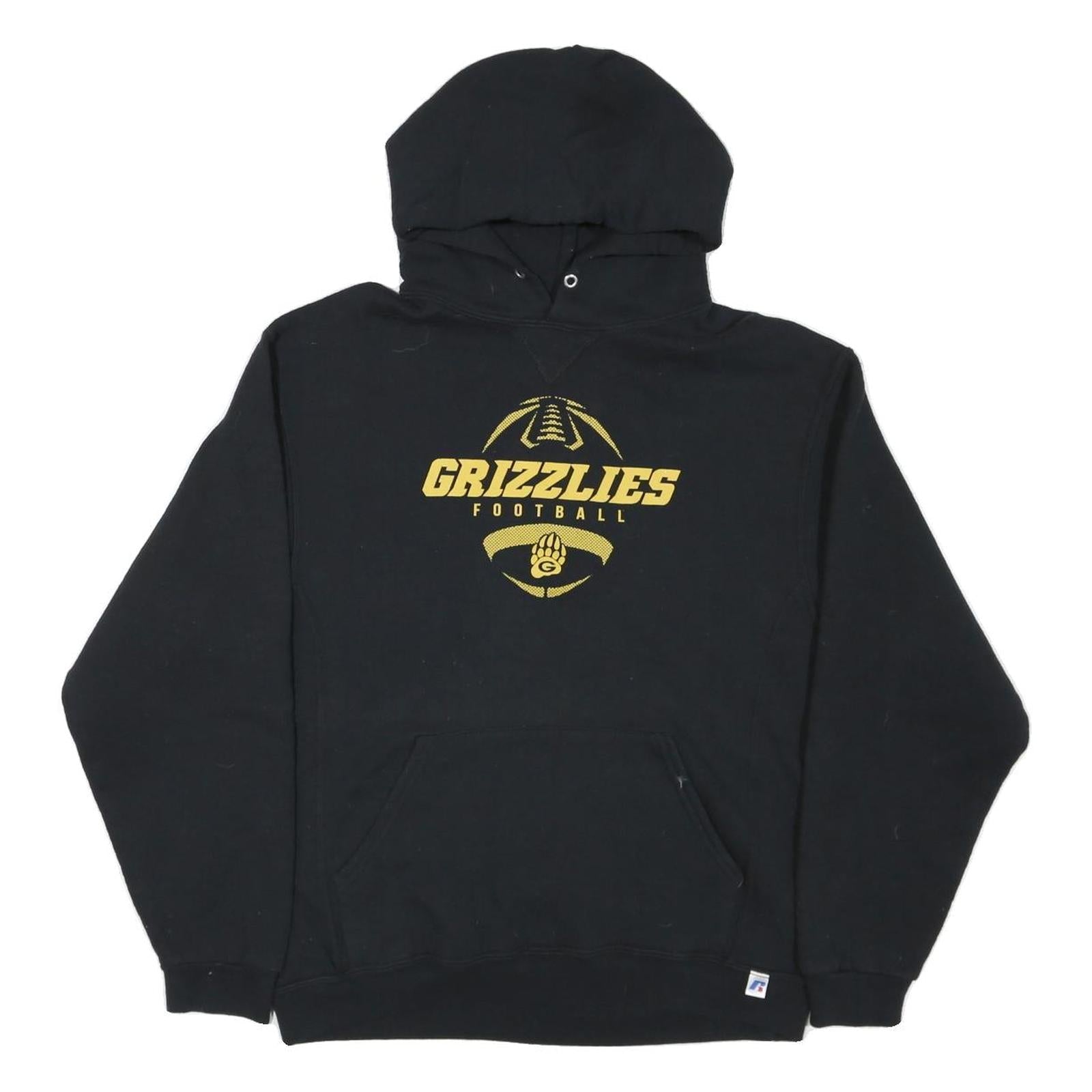 RUSSELL ATHLETIC Mens Black Grizzlies Football Pullover Hoodie M Cotton Blend Refurbished - N/A refurbished available on Cerqular