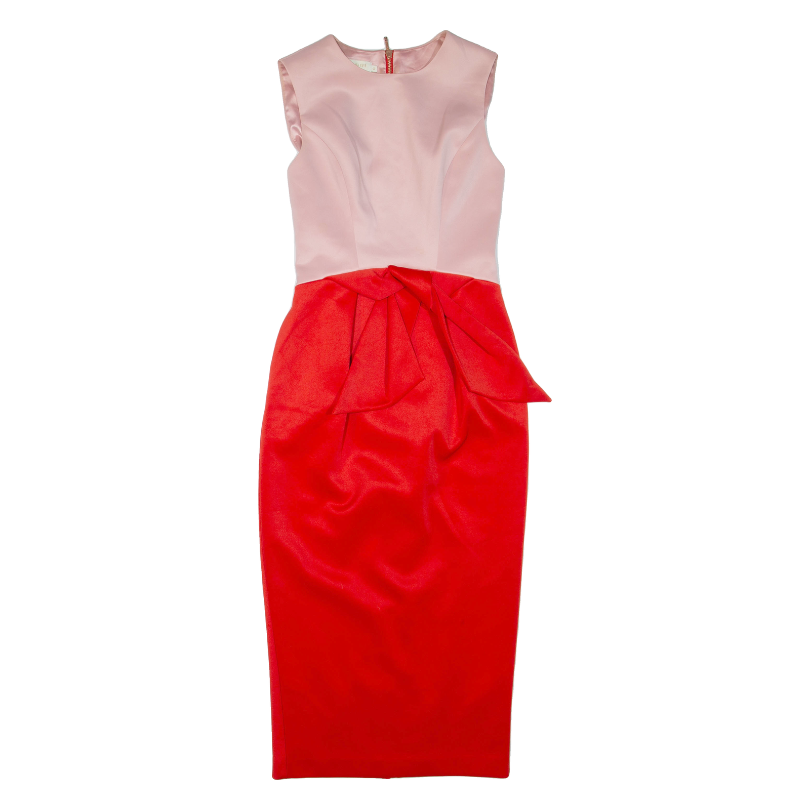 TED BAKER Womens Pencil Dress Red Colourblock Midi XXS Refurbished - N/A refurbished available on Cerqular