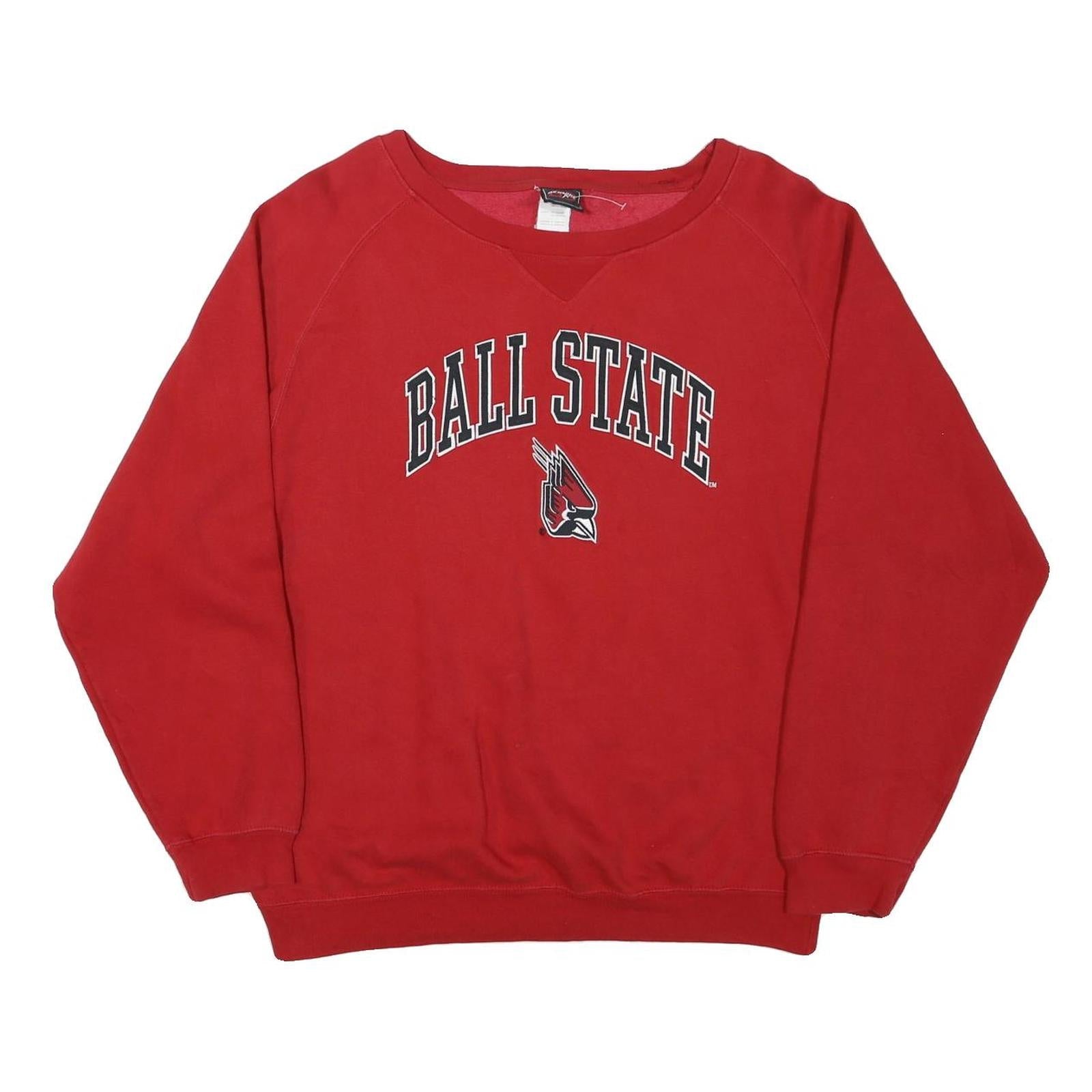 GENUINE Mens Red Ball State Crew Neck XL Cotton Blend Sweatshirt Refurbished - N/A refurbished available on Cerqular