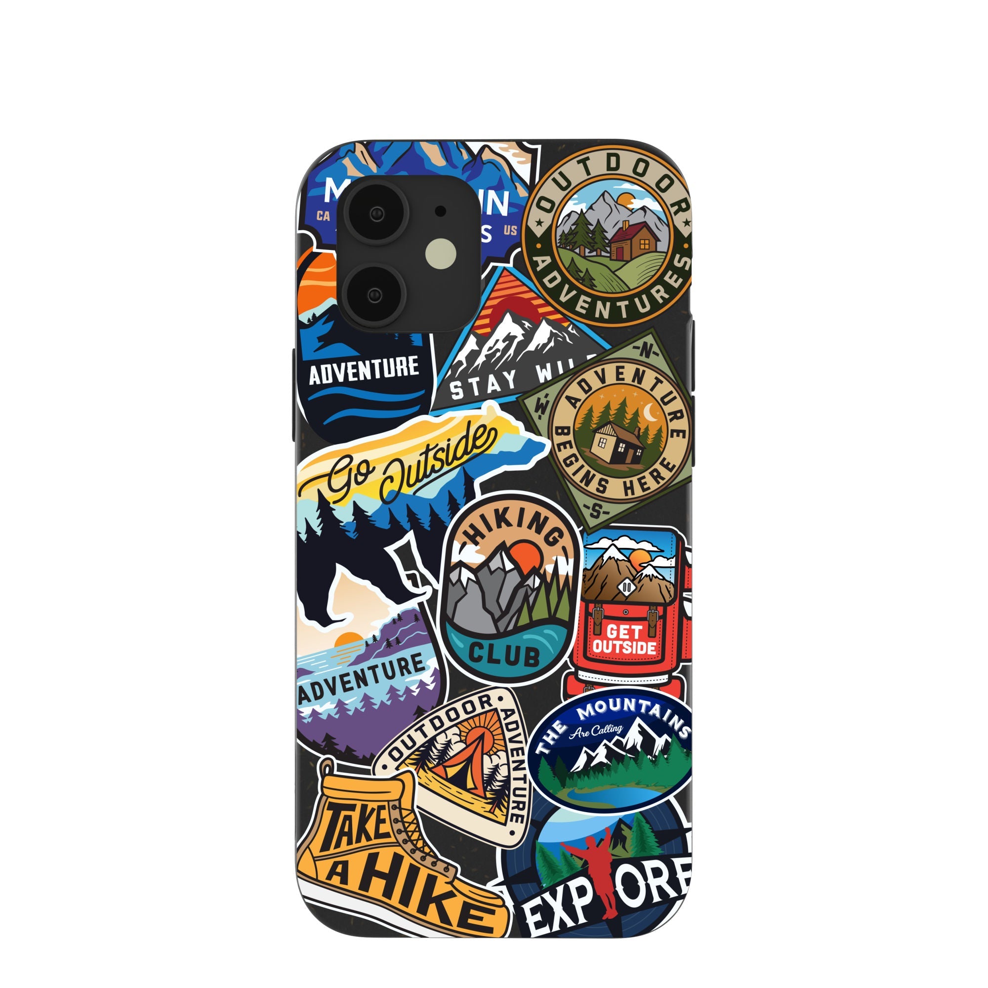 Black Trail Stickers iPhone 12/ iPhone 12 Pro Case Refurbished - Pela Case refurbished available on Cerqular