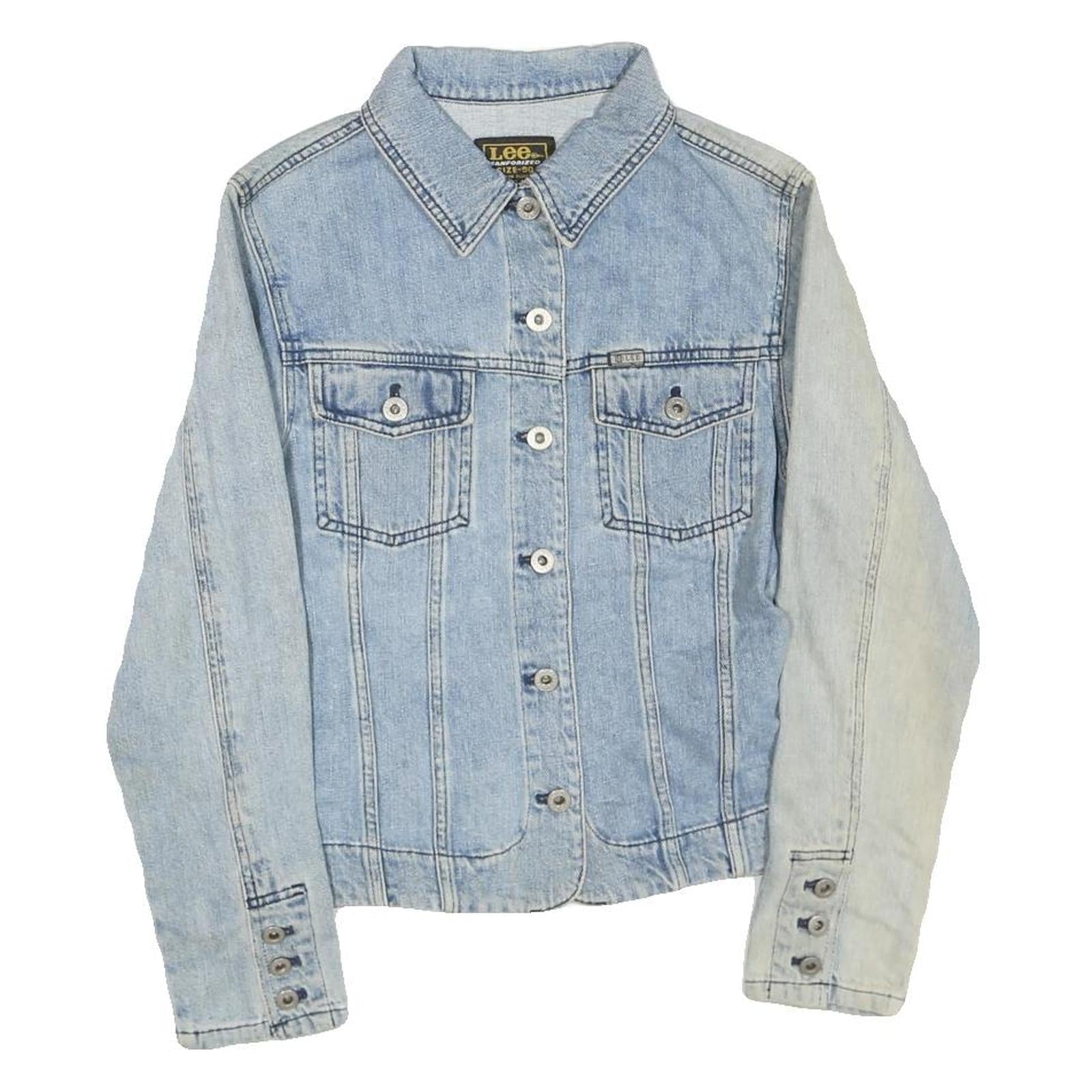 LEE Womens Blue Denim Jacket S Cotton Blend Button Classic Fit Casual Refurbished - N/A refurbished available on Cerqular