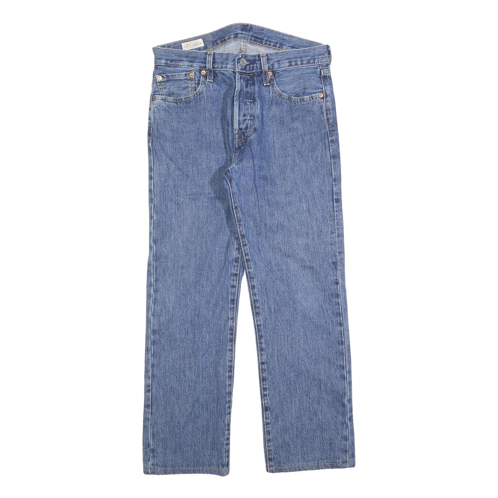 LEVI'S 501 Mens Jeans Blue Regular Straight Denim Light W30 L26 Classic Button Refurbished - N/A refurbished available on Cerqular