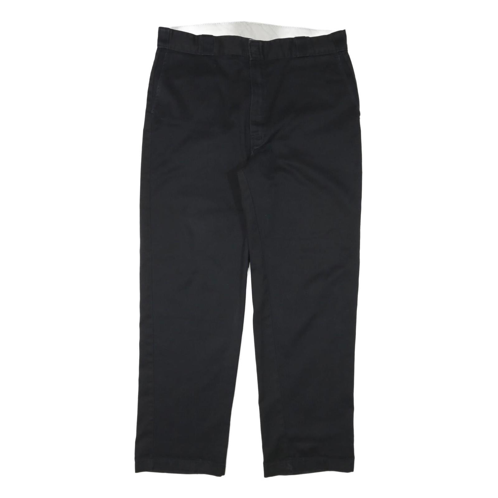 DICKIES Mens Black Cotton Blend Regular Fit Straight Leg Trousers W38 L32 Refurbished - N/A refurbished available on Cerqular
