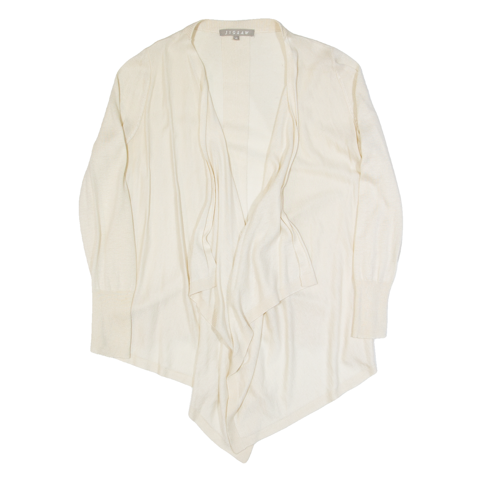 JIGSAW Womens Cardigan Beige Tight Knit M Refurbished - N/A refurbished available on Cerqular
