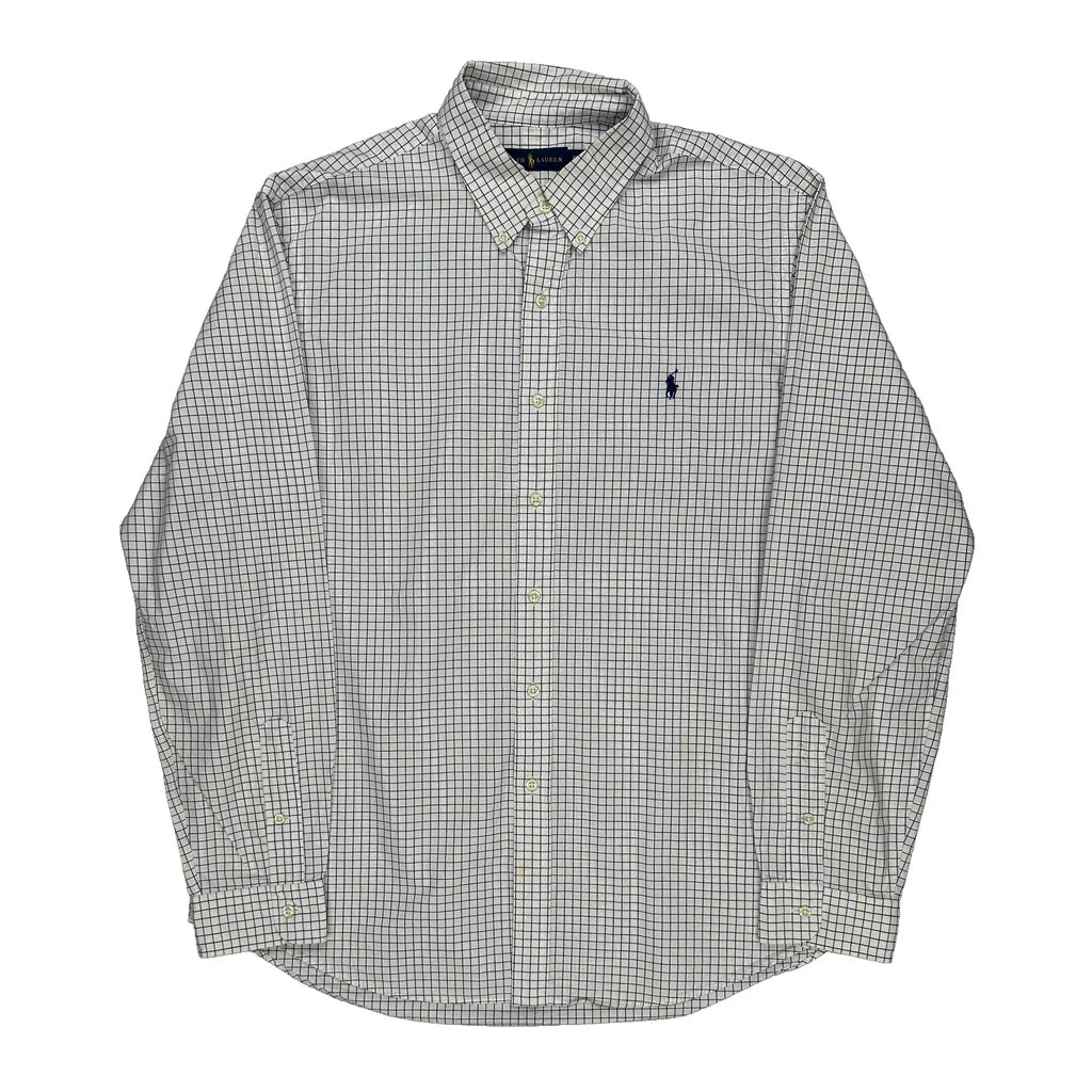 Ralph Lauren Checked Shirt - XL Blue Cotton Refurbished - Thrifted (note: this is a term often used to describe second- refurbished available on Cerqular