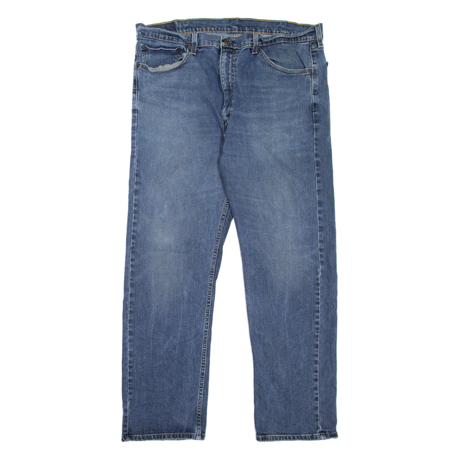 LEVI'S 505 Jeans Mens Blue Regular Straight Stone Wash W37 L30 Refurbished - N/A refurbished available on Cerqular