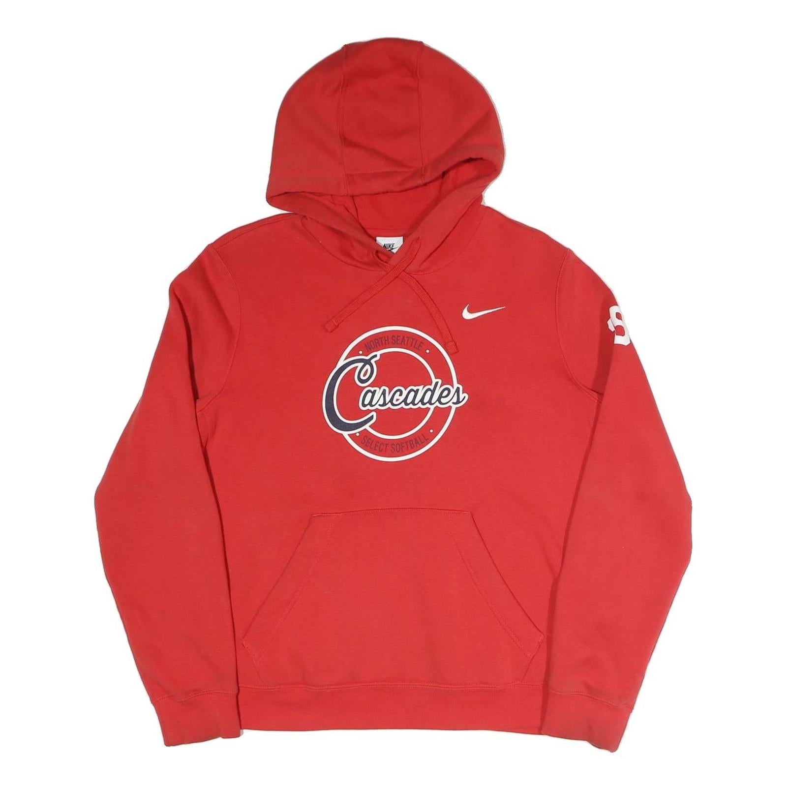 NIKE Mens Red Cascades Graphic Pullover Hoodie L Sports Casual Cotton Blend Refurbished - N/A refurbished available on Cerqular