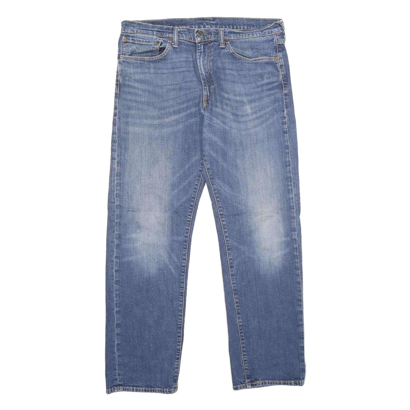 LEVI'S 505 Mens Jeans Blue Regular Straight Denim Medium W36 L32 Classic Zip Refurbished - N/A refurbished available on Cerqular