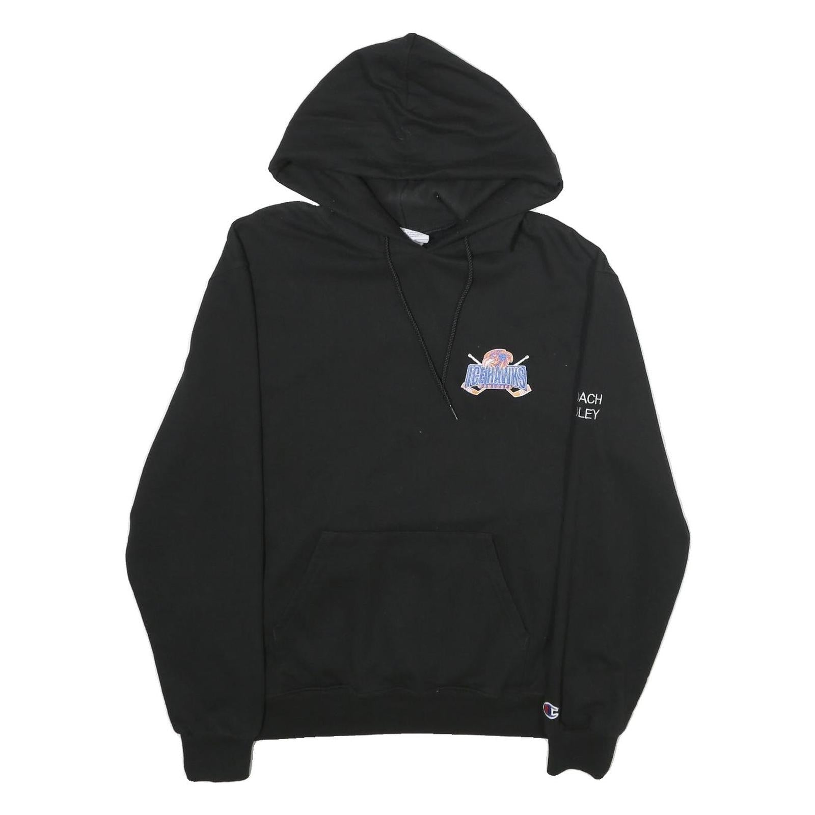CHAMPION Mens Black Icehawks Pullover Hoodie M Cotton Blend Casual Sportswear Refurbished - N/A refurbished available on Cerqular
