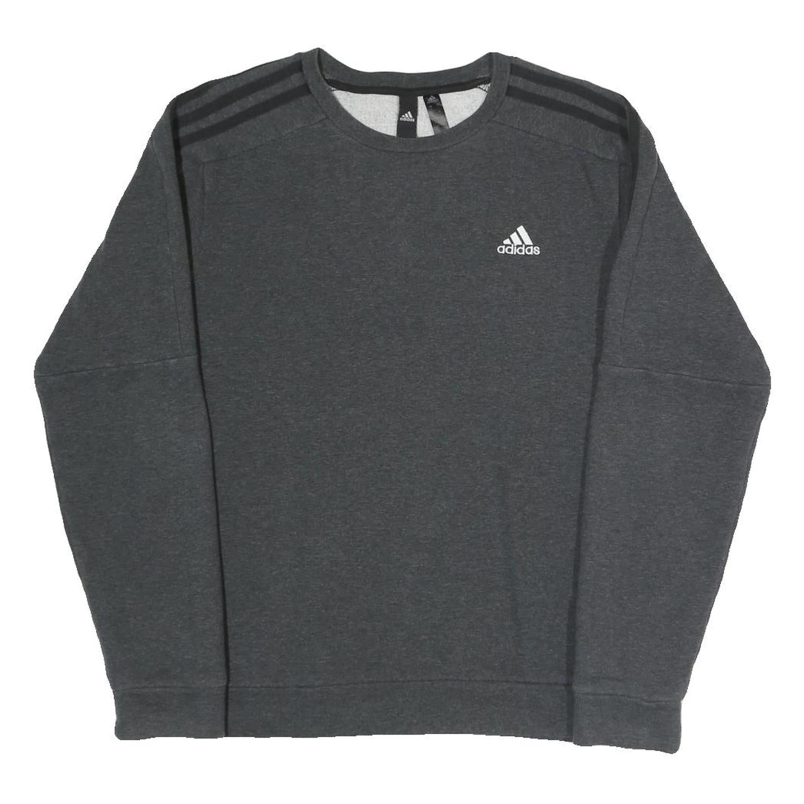 ADIDAS Womens Grey Cotton Blend Crew Neck Sweatshirt S Lightweight Pullover Refurbished - N/A refurbished available on Cerqular