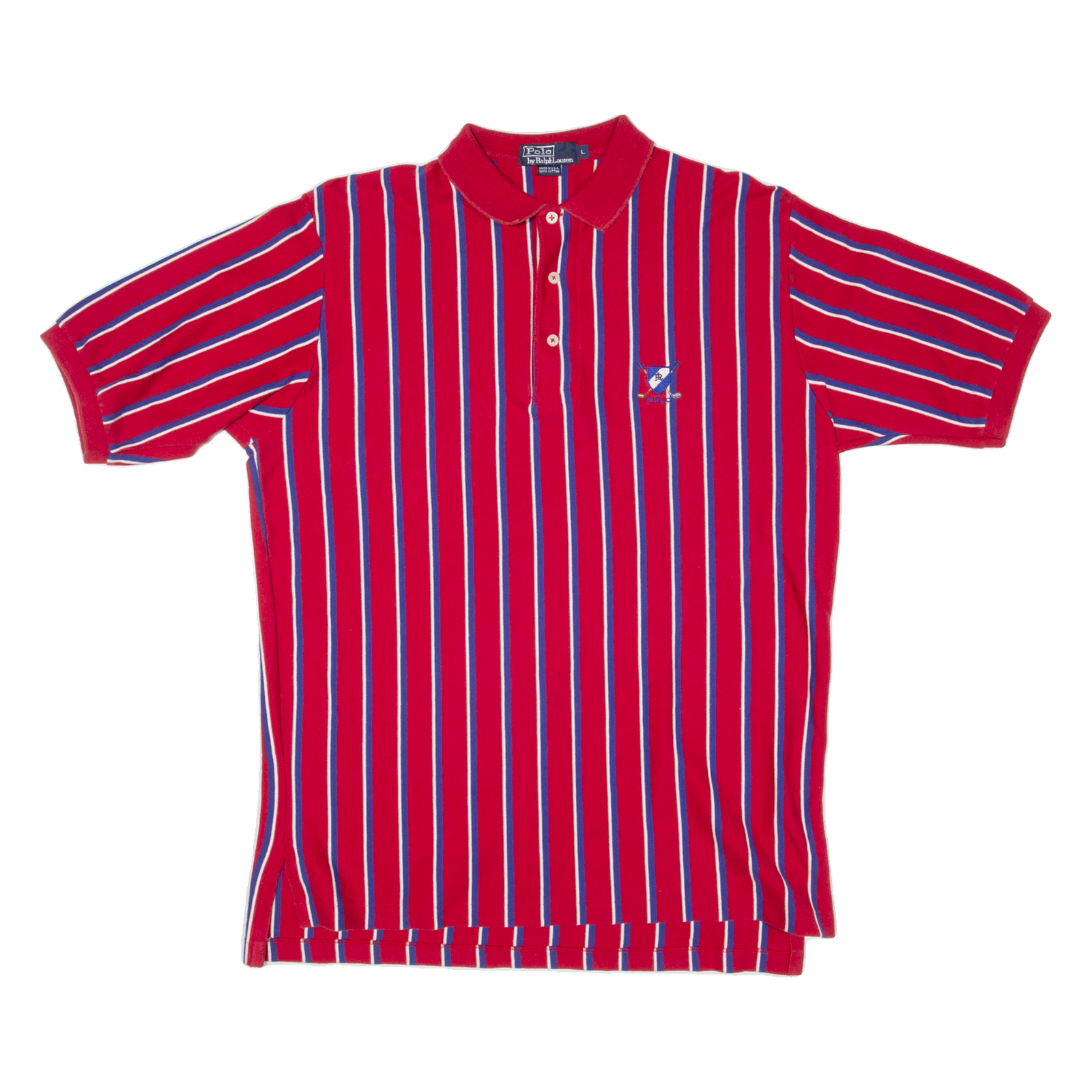 POLO RALPH LAUREN Mens Polo Shirt Red Striped L Refurbished - N/A refurbished available on Cerqular