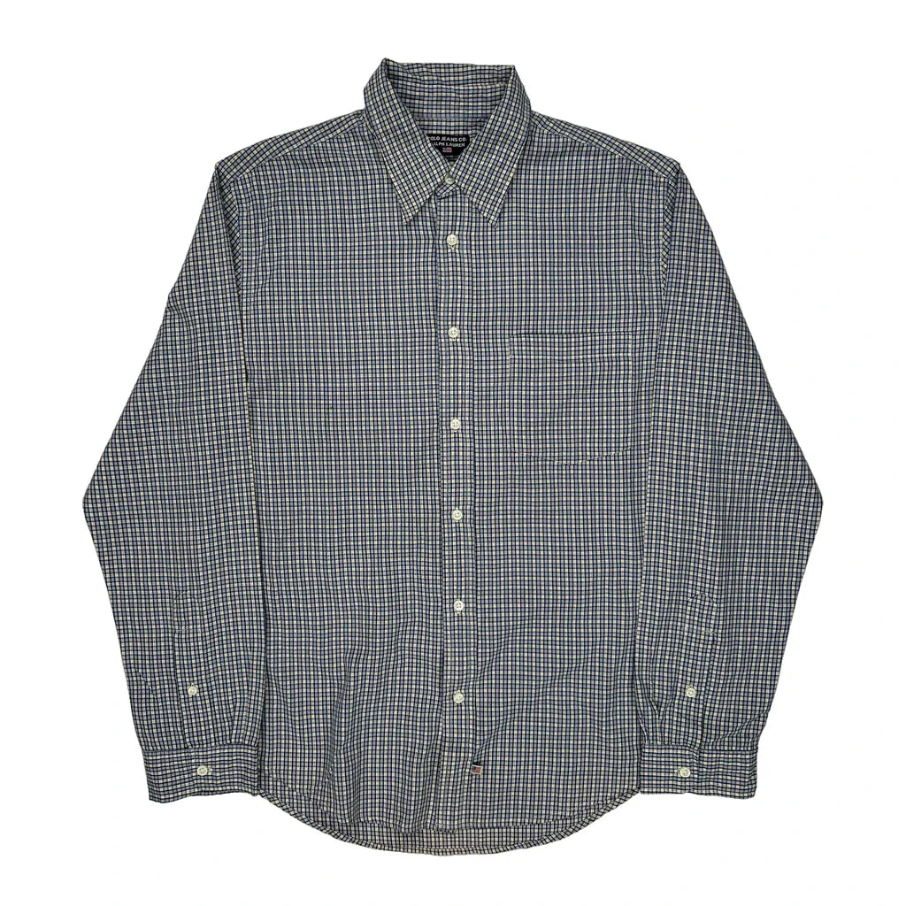 Ralph Lauren Checked Shirt - Large White Cotton Refurbished - Thrifted (note: this is a term often used to describe second- refurbished available on Cerqular