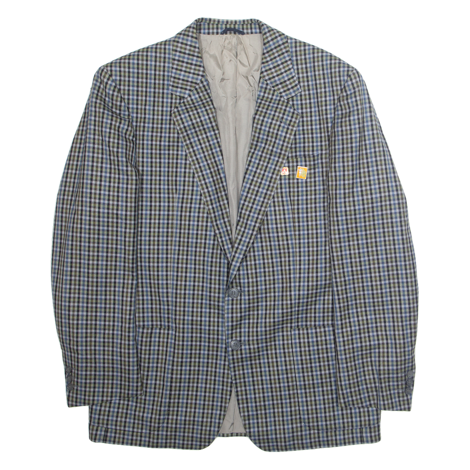 Mens Blazer Jacket Blue Check L Refurbished - N/A refurbished available on Cerqular