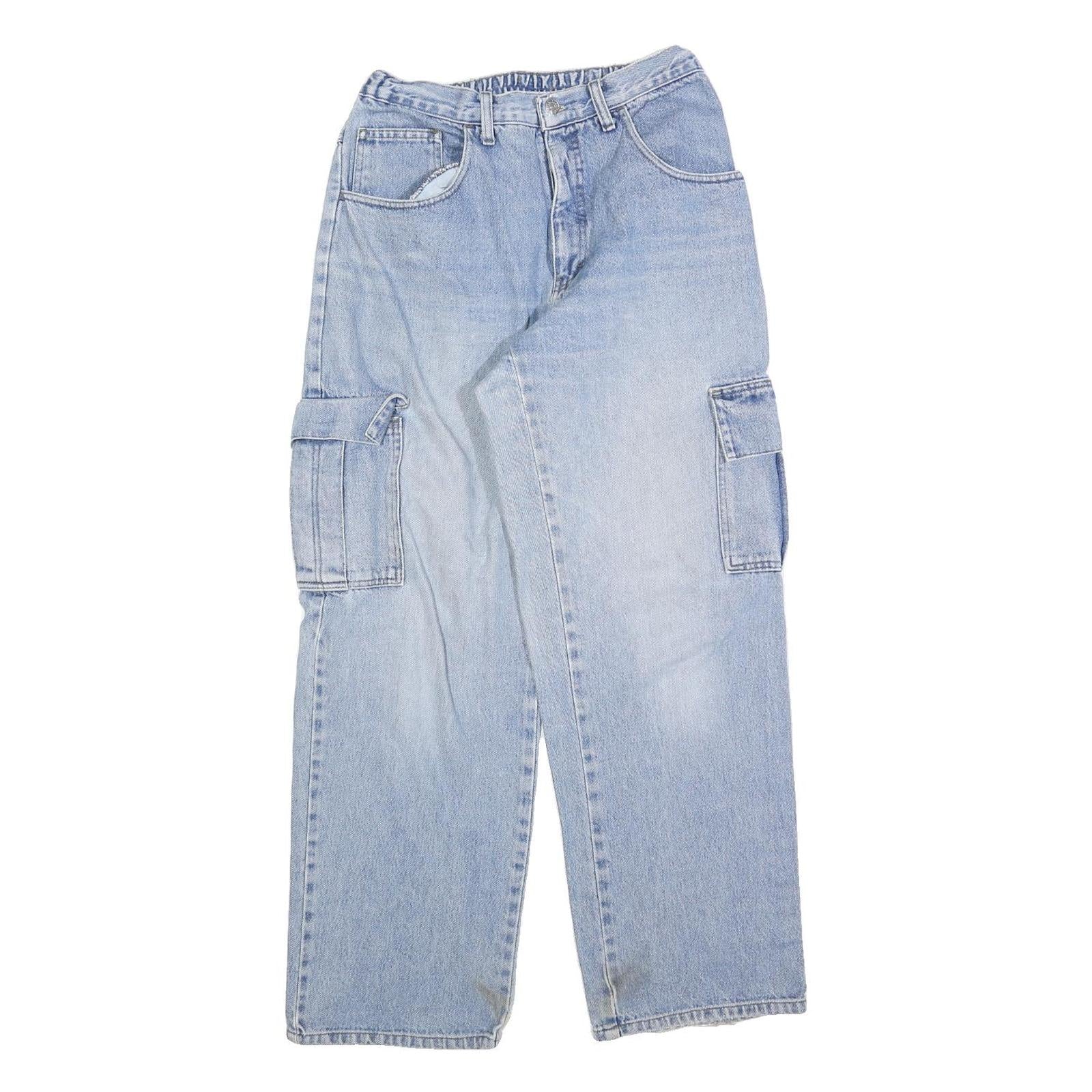 XER Womens Light Blue Regular Fit Straight Leg Denim Jeans W26 L30 Cargo Pocket Refurbished - N/A refurbished available on Cerqular
