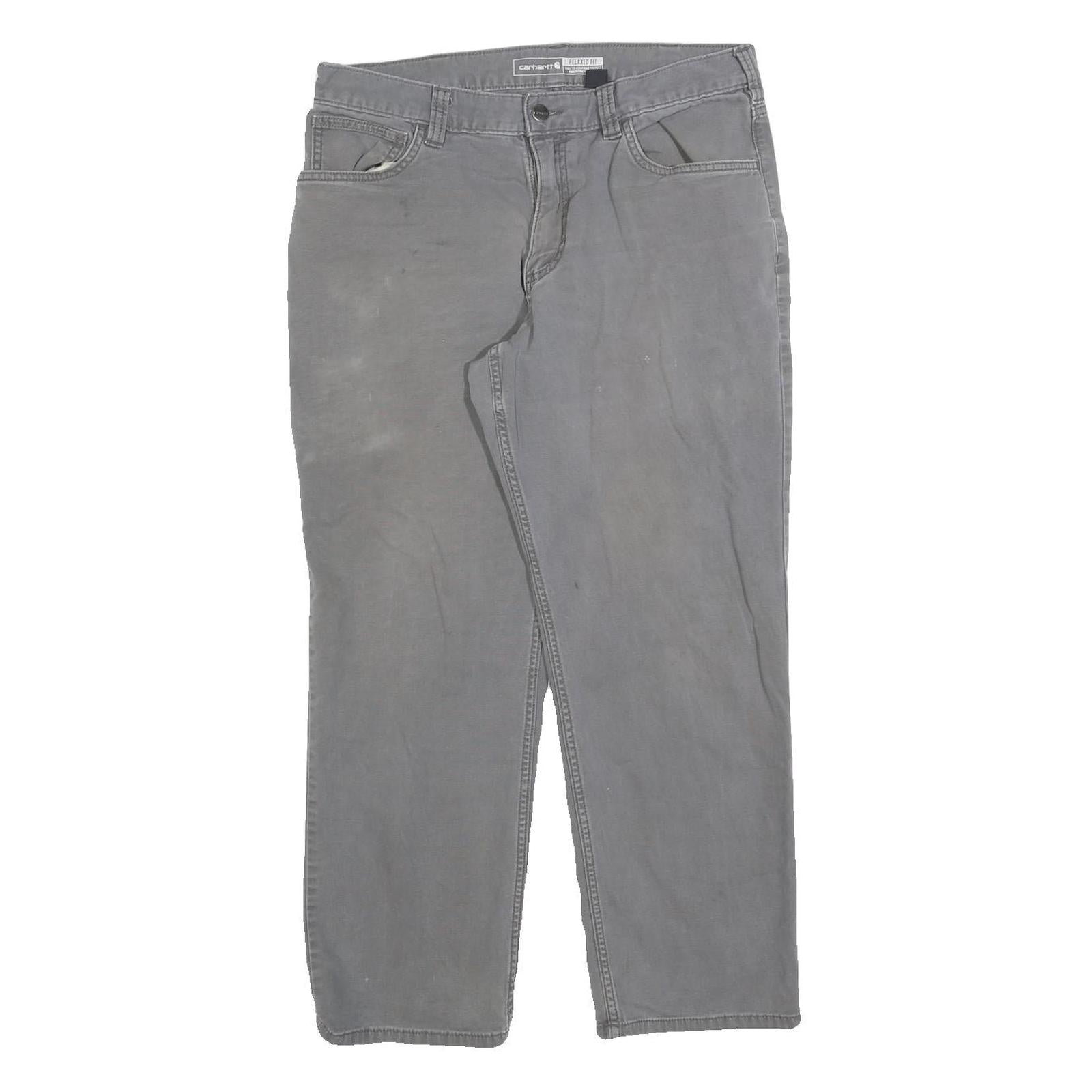 CARHARTT Mens Cotton Blend Grey Relaxed W34 L27 Workwear Trousers Zip Closure Refurbished - N/A refurbished available on Cerqular