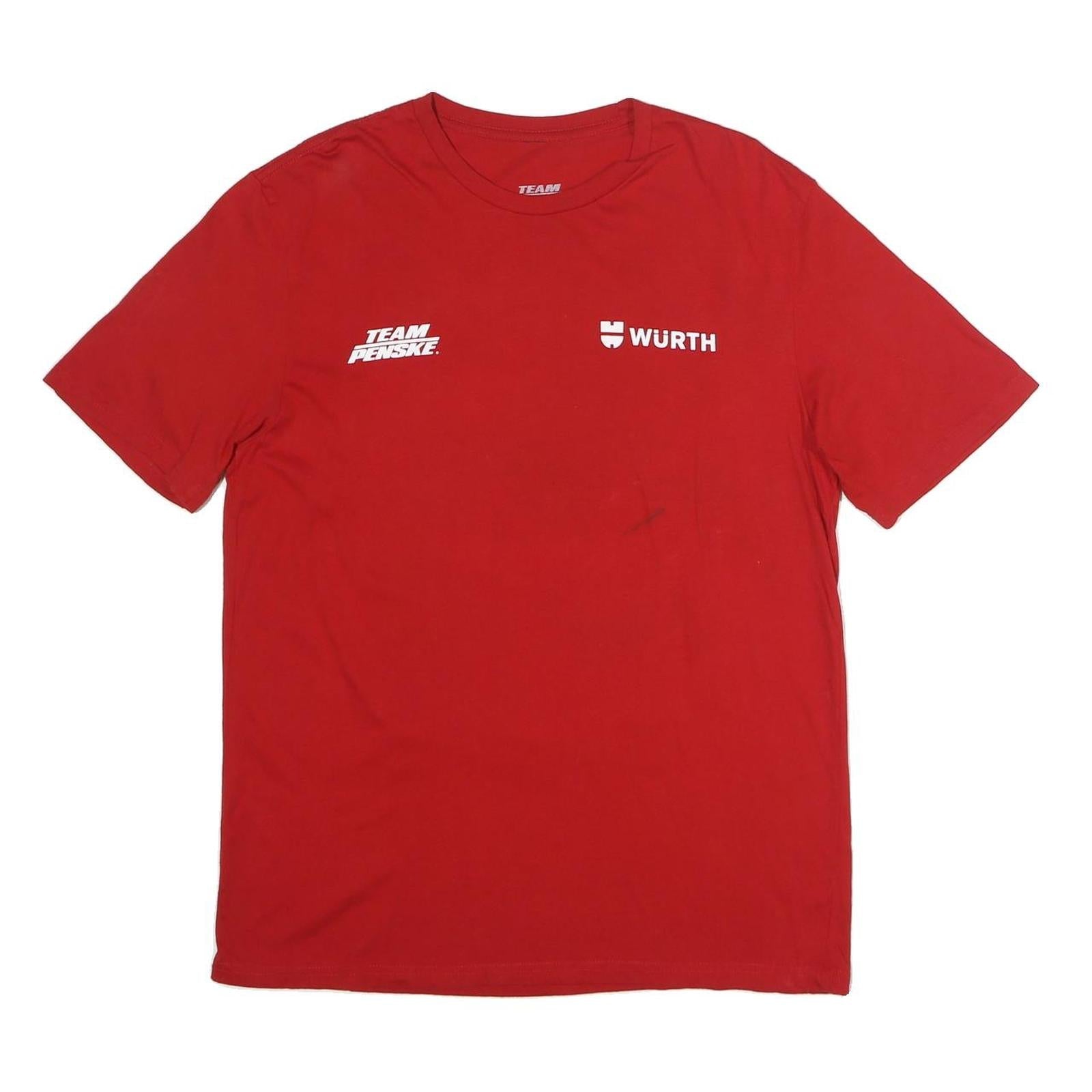TEAM PENSKE Mens Red Graphic T-Shirt L Short Sleeve Crew Neck Racing Cars Print Refurbished - N/A refurbished available on Cerqular