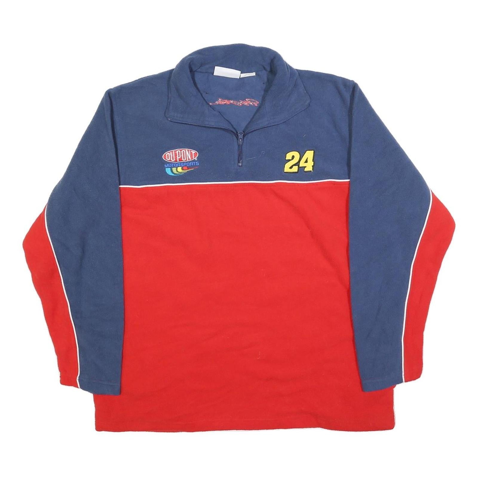 AP ACTION Mens Blue & Red Logo Quarter Zip Patterned Jumper M Polyester Racing Refurbished - N/A refurbished available on Cerqular