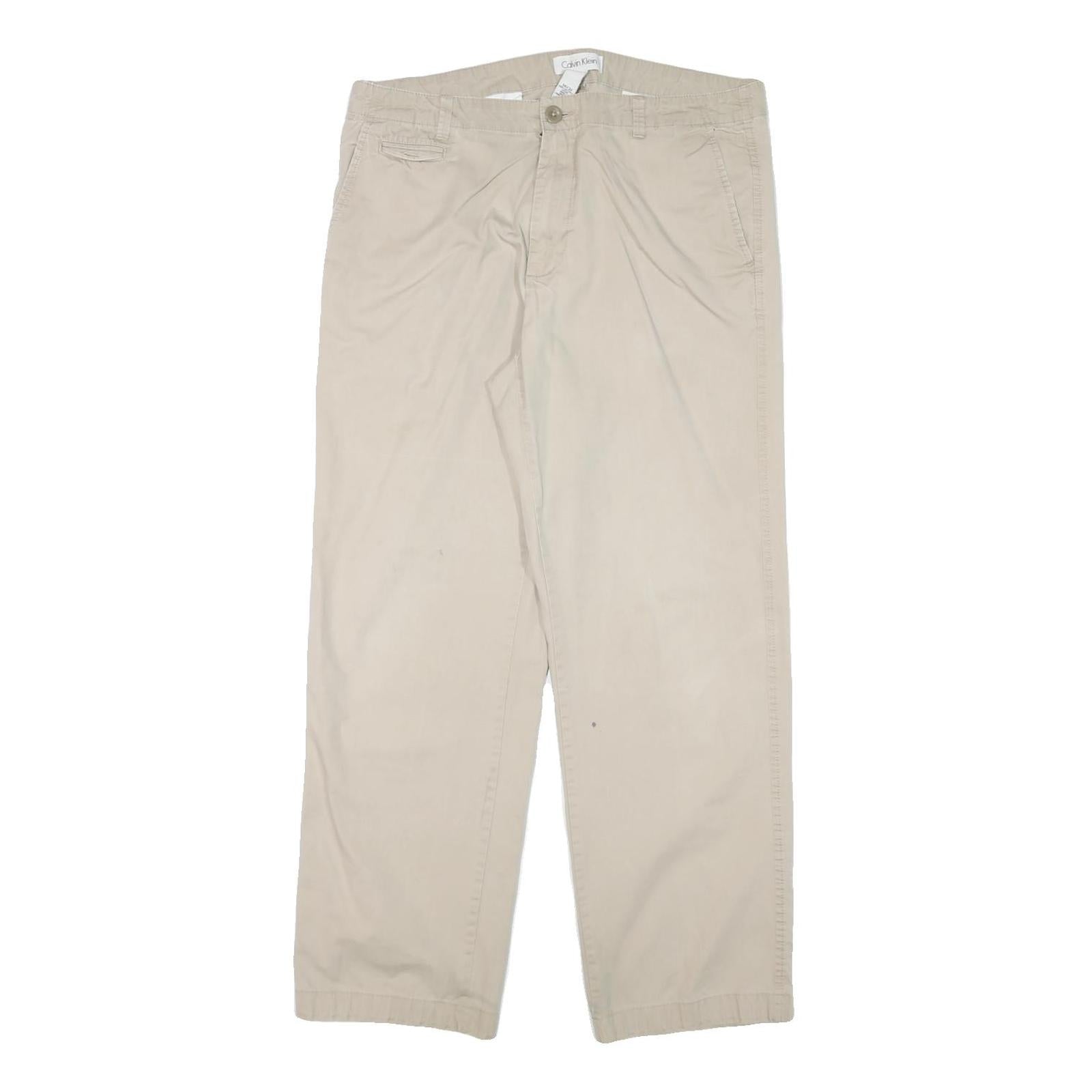 Buy CALVIN KLEIN Mens Cotton Blend Beige Regular Fit Straight Leg Trousers W34 L30 Refurbished - $36.39 CALVIN KLEIN Mens Cotton Blend Beige Regular Fit Straight Leg Trousers W34 L30 Refurbished - N/A refurbished available on Cerqular