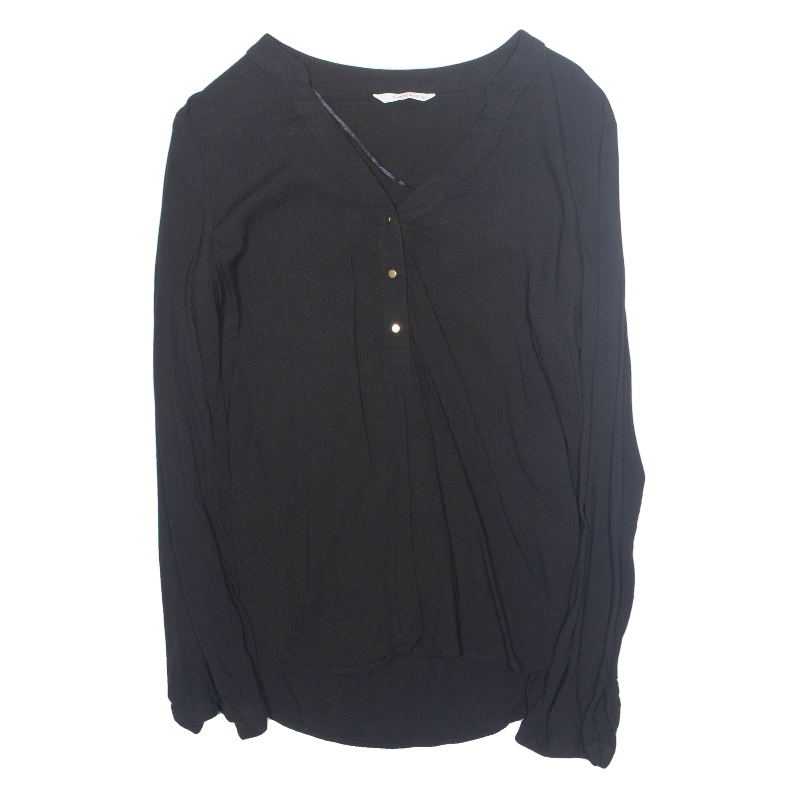 Womens Top Black V-Neck Long Sleeve M Refurbished - N/A refurbished available on Cerqular