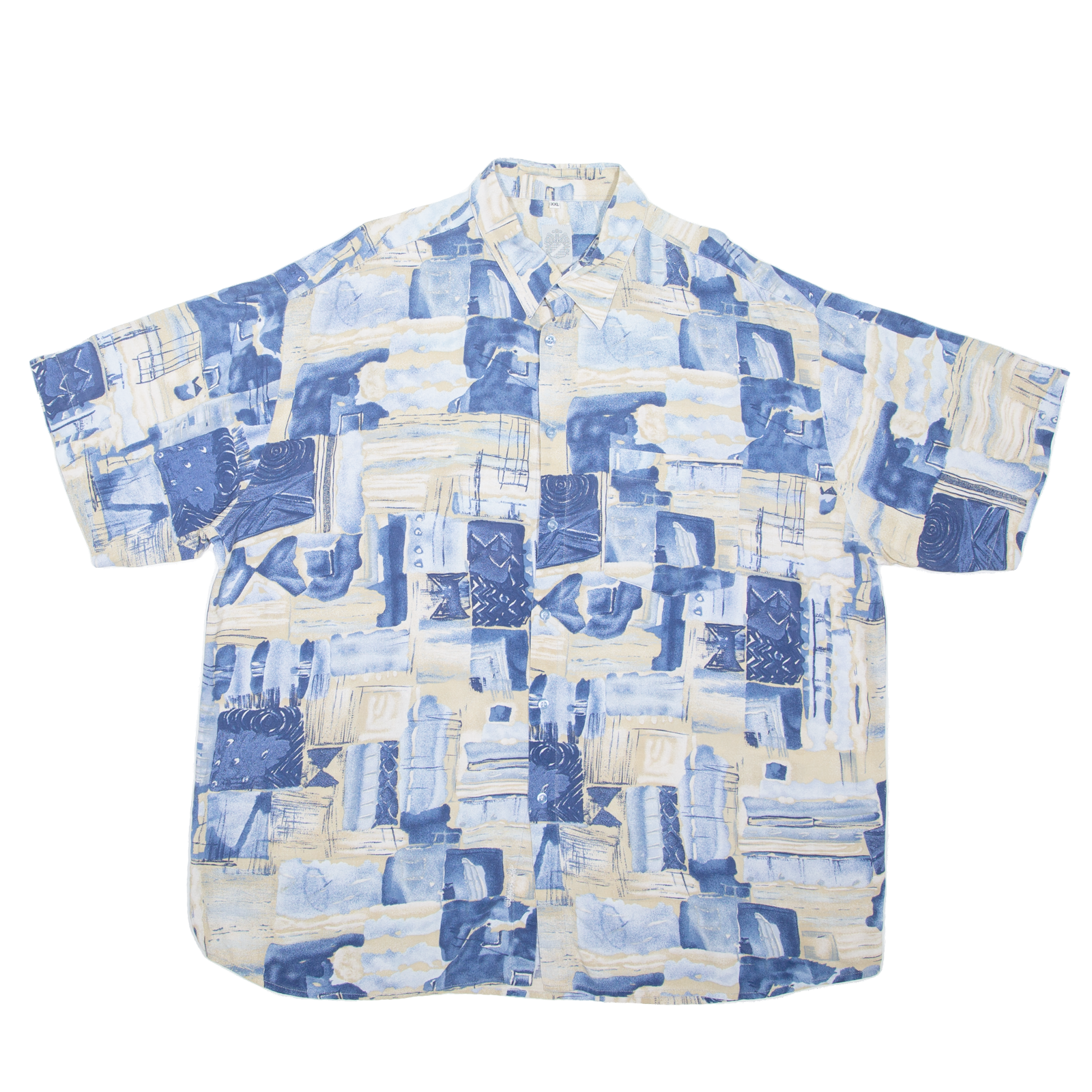 MARSUM Mens Shirt Blue Crazy Pattern 2XL Refurbished - N/A refurbished available on Cerqular