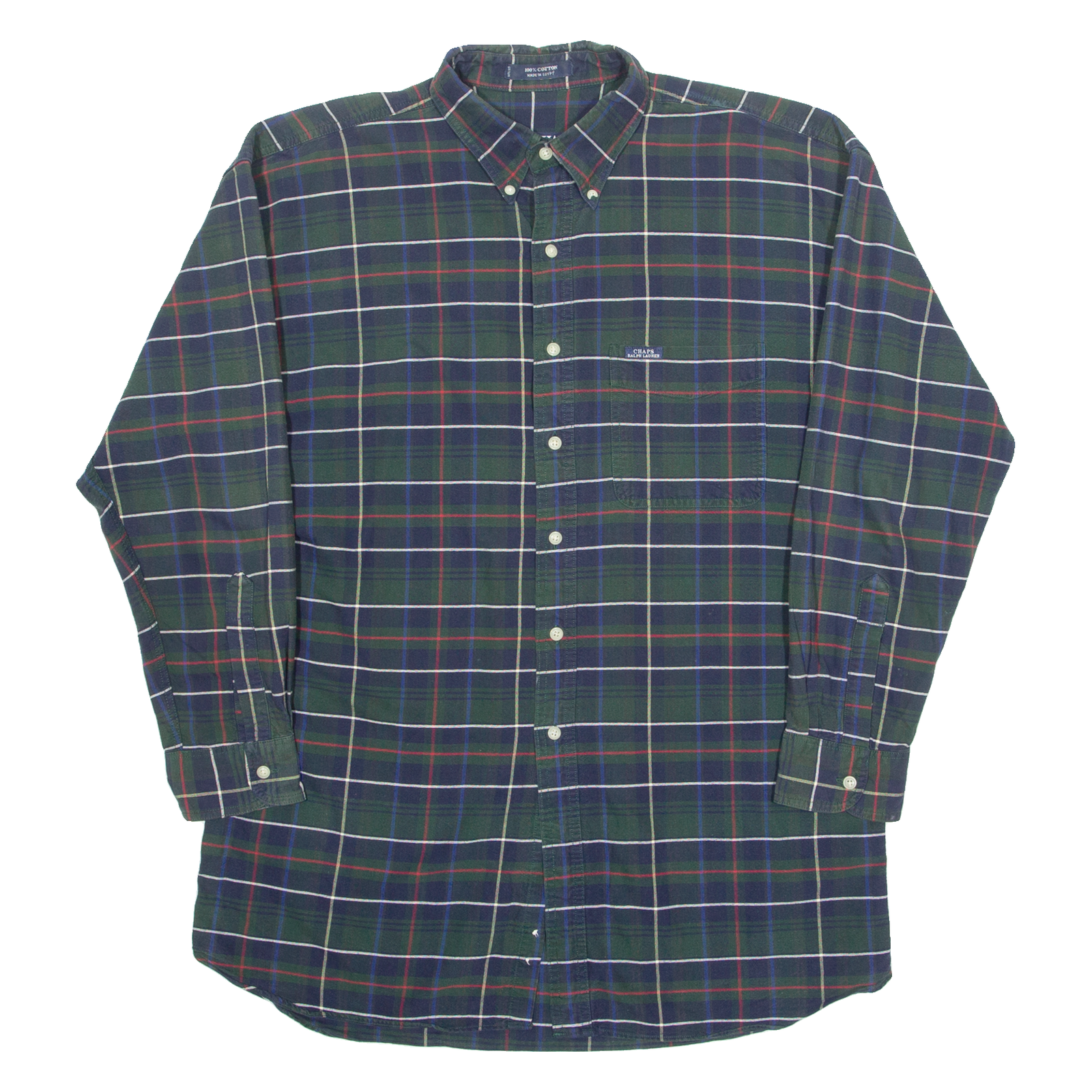 CHAPS RALPH LAUREN Mens Shirt Blue Check Long Sleeve L Refurbished - N/A refurbished available on Cerqular