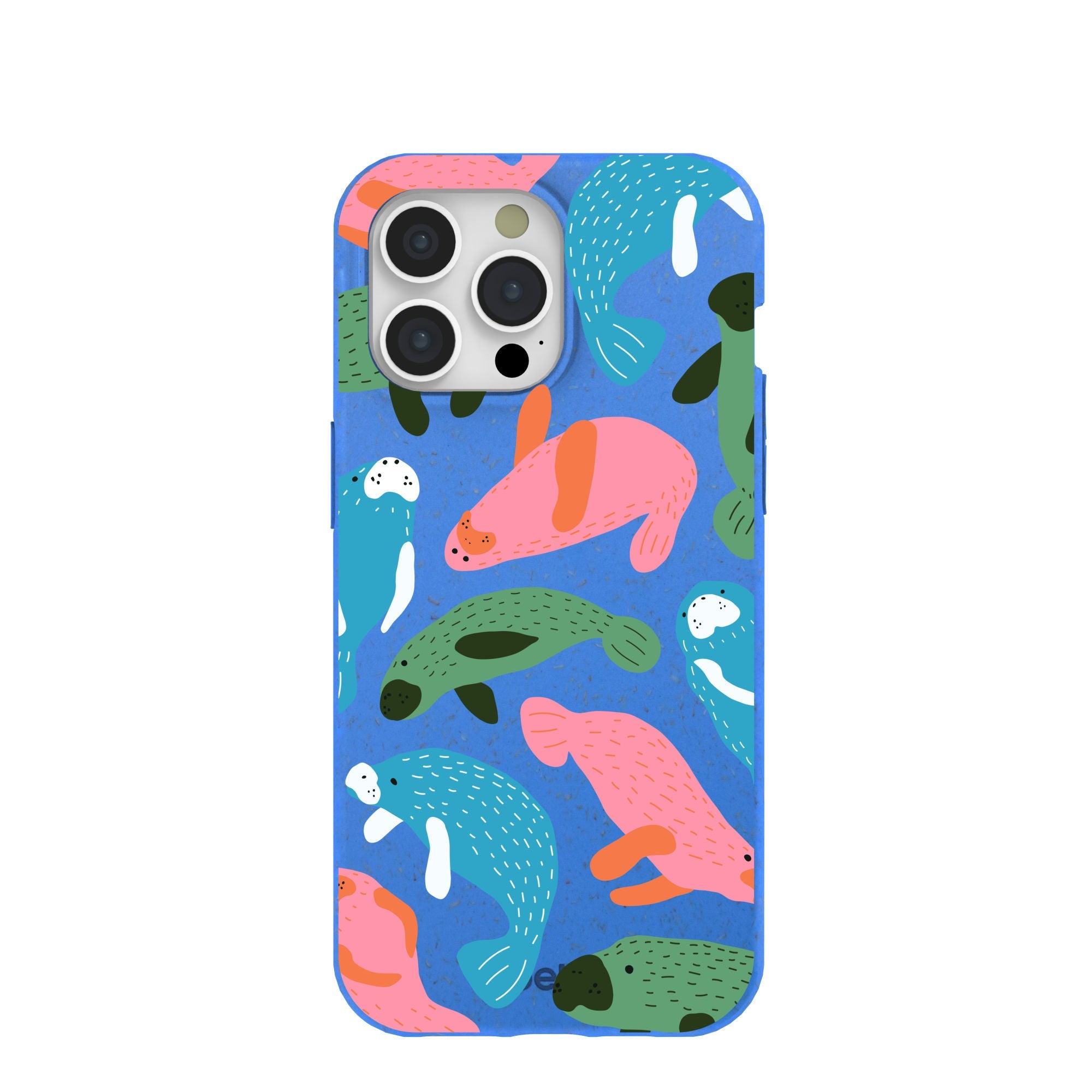 Electric Blue Sea Cows iPhone 15 Pro Max Case Refurbished - Pela Case refurbished available on Cerqular