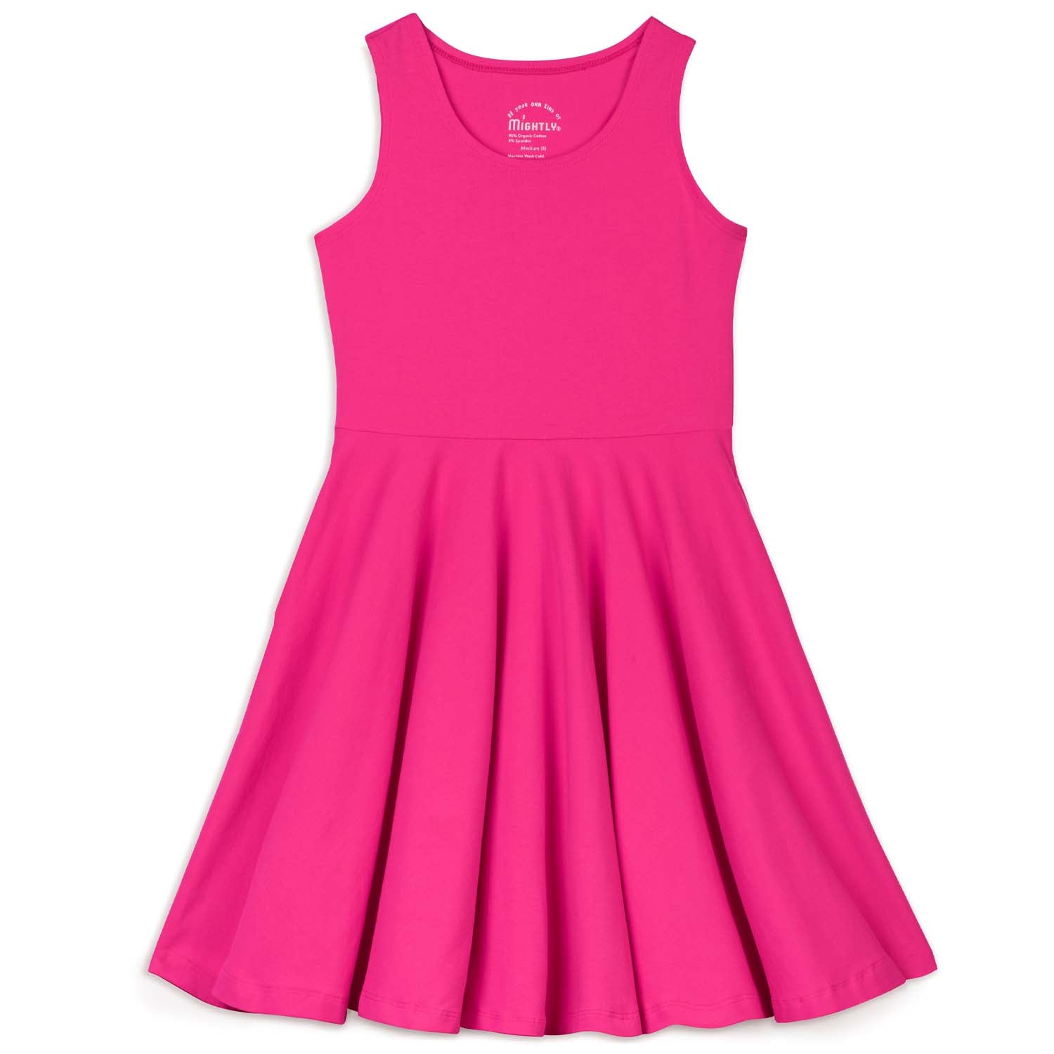 Kids Organic Cotton Sleeveless Twirl Dress - Solids | Color: Begonia | size: X-Small (4/5) Refurbished - N/A (Note: There is no well-known brand named "M refurbished available on Cerqular