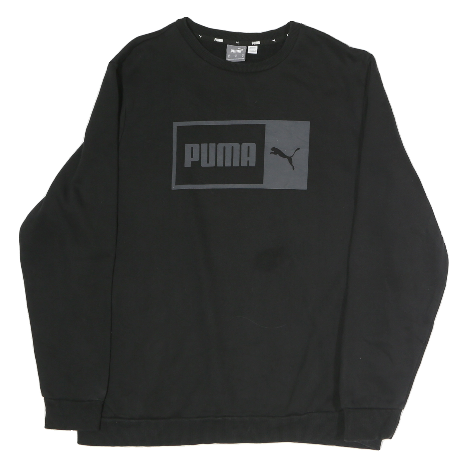 PUMA Mens Black Cotton Crew Neck XL Sweatshirt Logo Print Casual Refurbished - N/A refurbished available on Cerqular