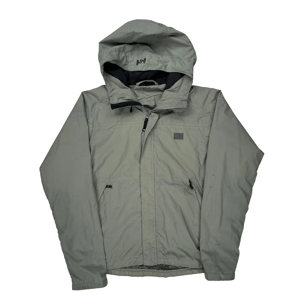 Helly Hansen Windbreaker - Medium Grey Polyester Refurbished - Thrifted (note: this is a term often used to describe second- refurbished available on Cerqular