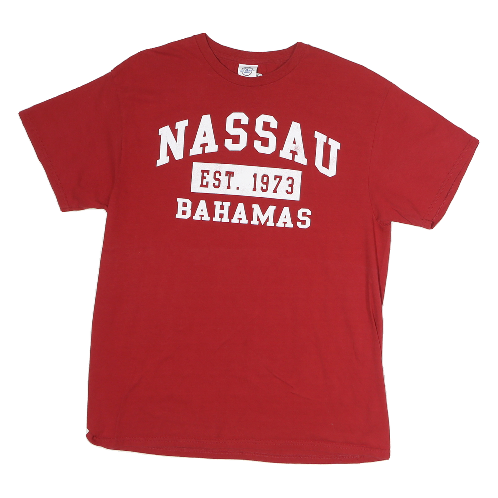 DELTA Mens Red Nassau Bahamas Graphic T-Shirt M Short Sleeve Crew Neck Casual Refurbished - N/A refurbished available on Cerqular