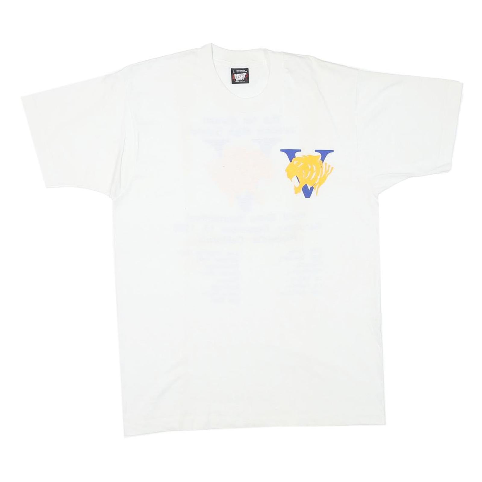 THE BEST Mens White Cotton Blend Graphic T-Shirt L Short Sleeve Crew Neck Refurbished - N/A refurbished available on Cerqular