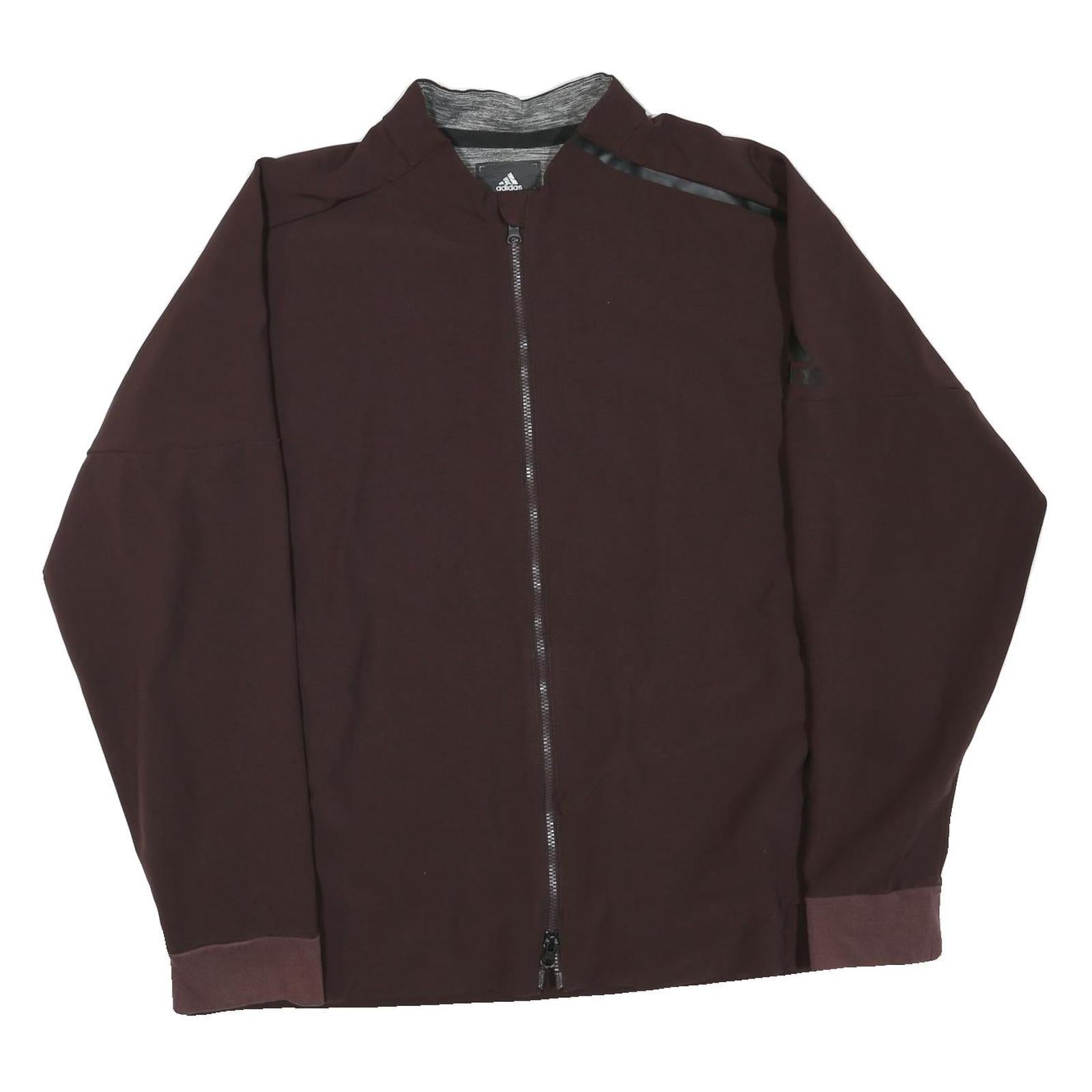 ADIDAS Mens Maroon Slim Zip Jacket Polyester Blend Plain Sportswear L Refurbished - N/A refurbished available on Cerqular