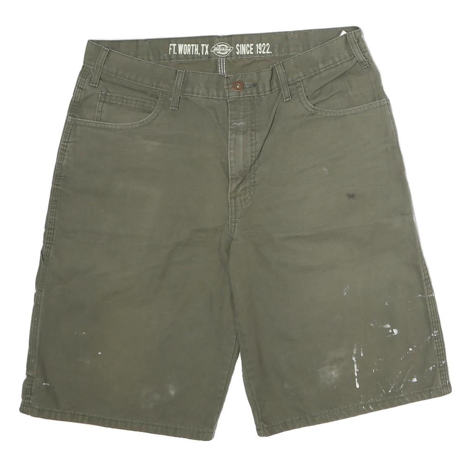 DICKIES Mens Shorts Green Casual Cotton L W36 Workwear Pockets Refurbished - N/A refurbished available on Cerqular