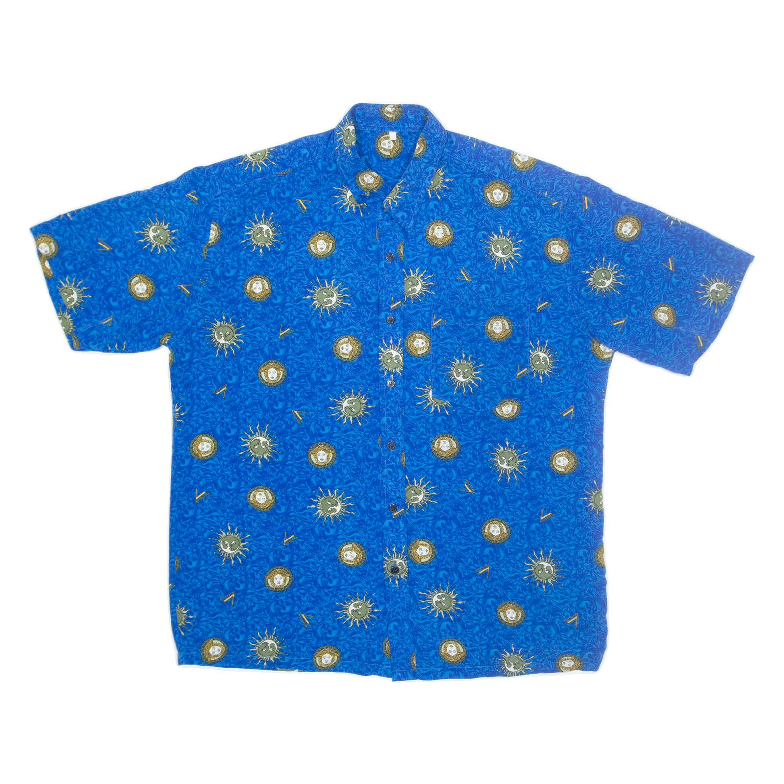 Mens Shirt Blue Crazy Pattern L Refurbished - N/A refurbished available on Cerqular