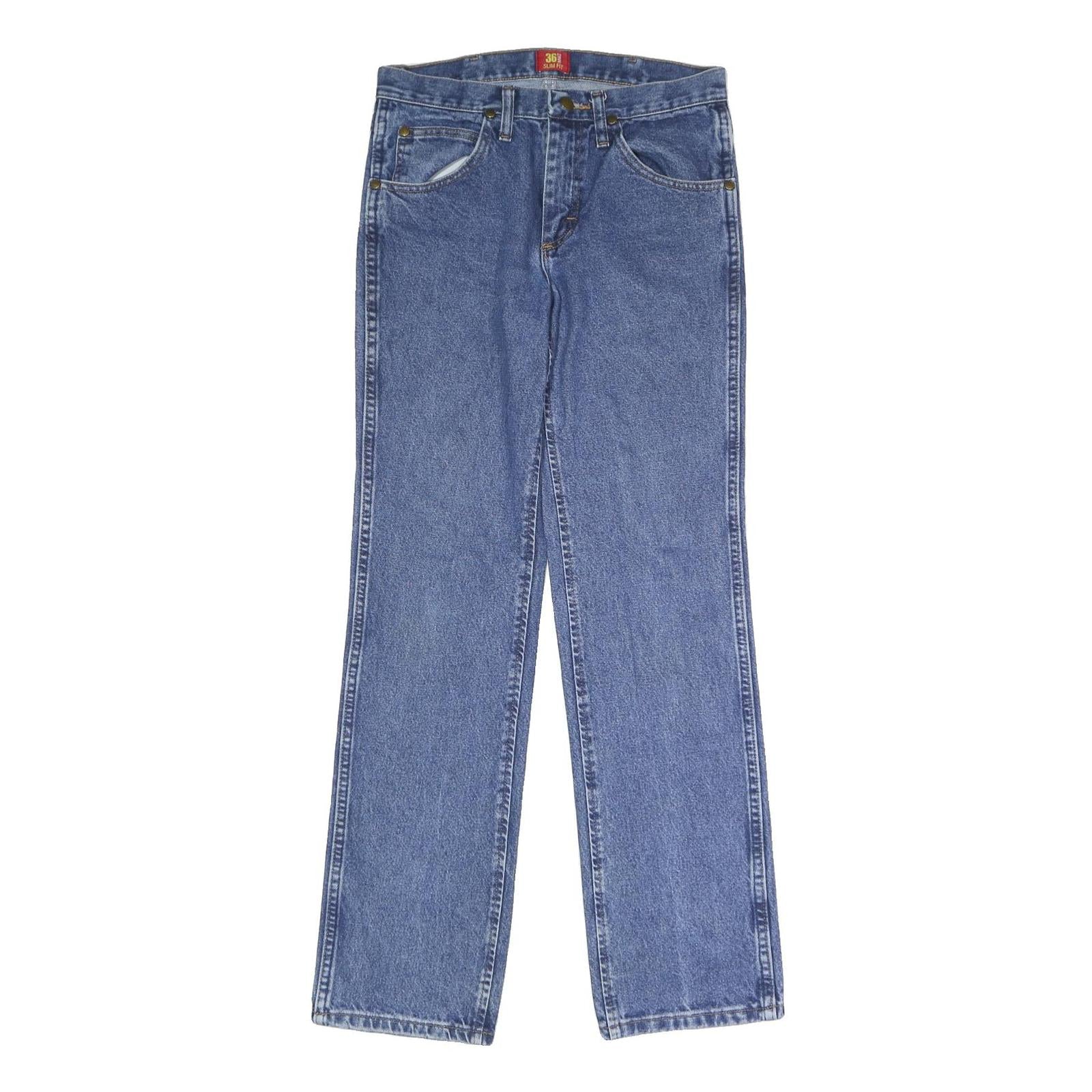 WRANGLER Mens Slim Fit Blue Denim Jeans W29 L32 Classic Zip Closure Refurbished - N/A refurbished available on Cerqular