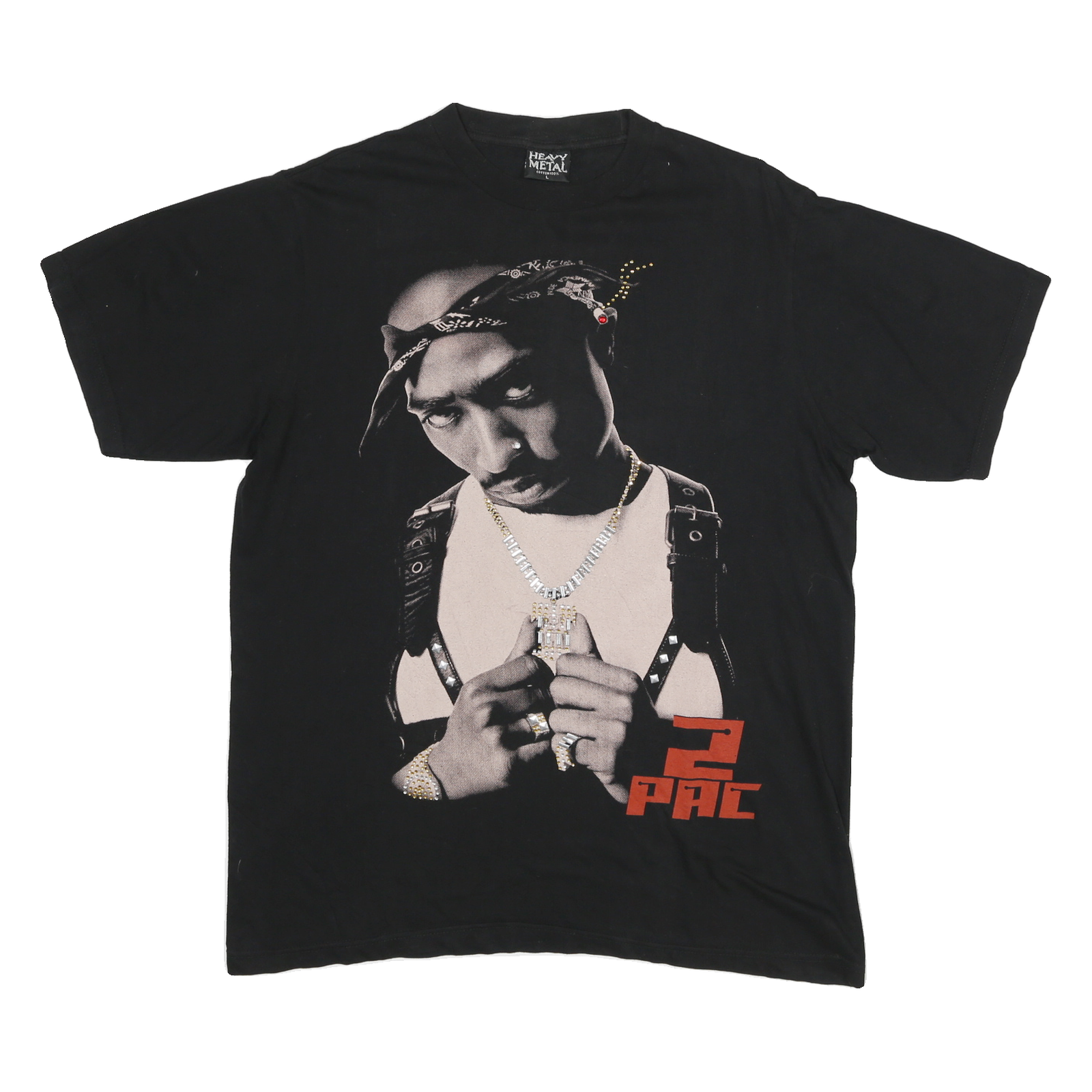 HEAVY METAL Mens Black 2 Pac Graphic T-Shirt L Short Sleeve Crew Neck Vintage Refurbished - N/A refurbished available on Cerqular