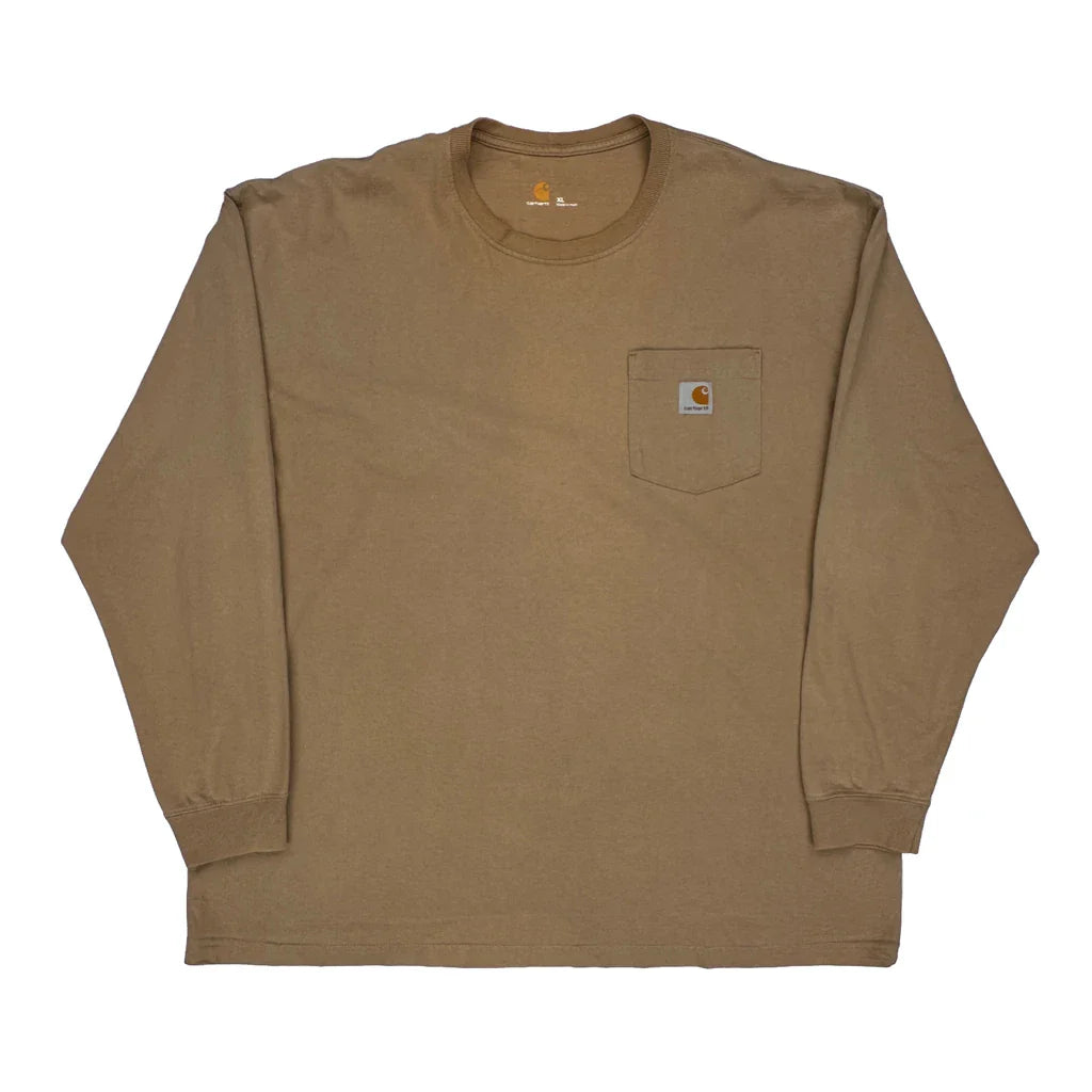 Carhartt Long Sleeve T-Shirt - XL Brown Cotton Refurbished - Thrifted (note: this is a term often used to describe second- refurbished available on Cerqular