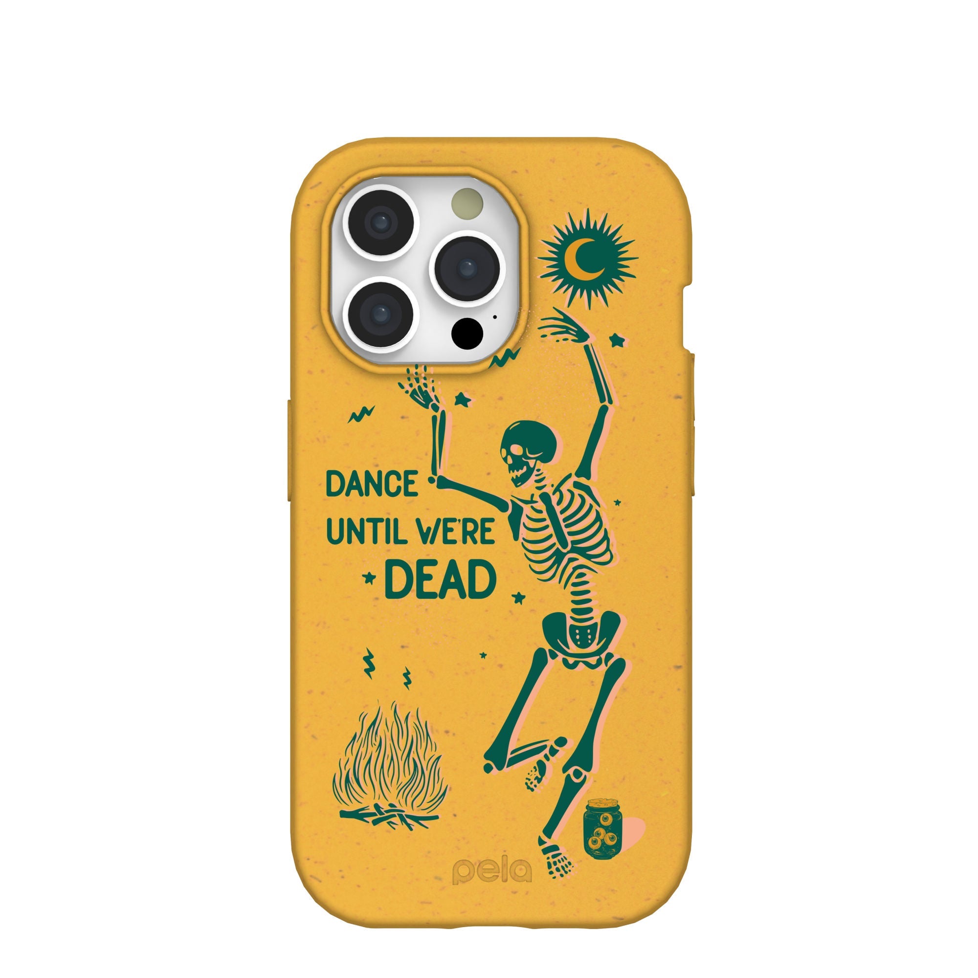 Honey Dancing Skeleton iPhone 15 Pro Case Refurbished - Pela Case refurbished available on Cerqular