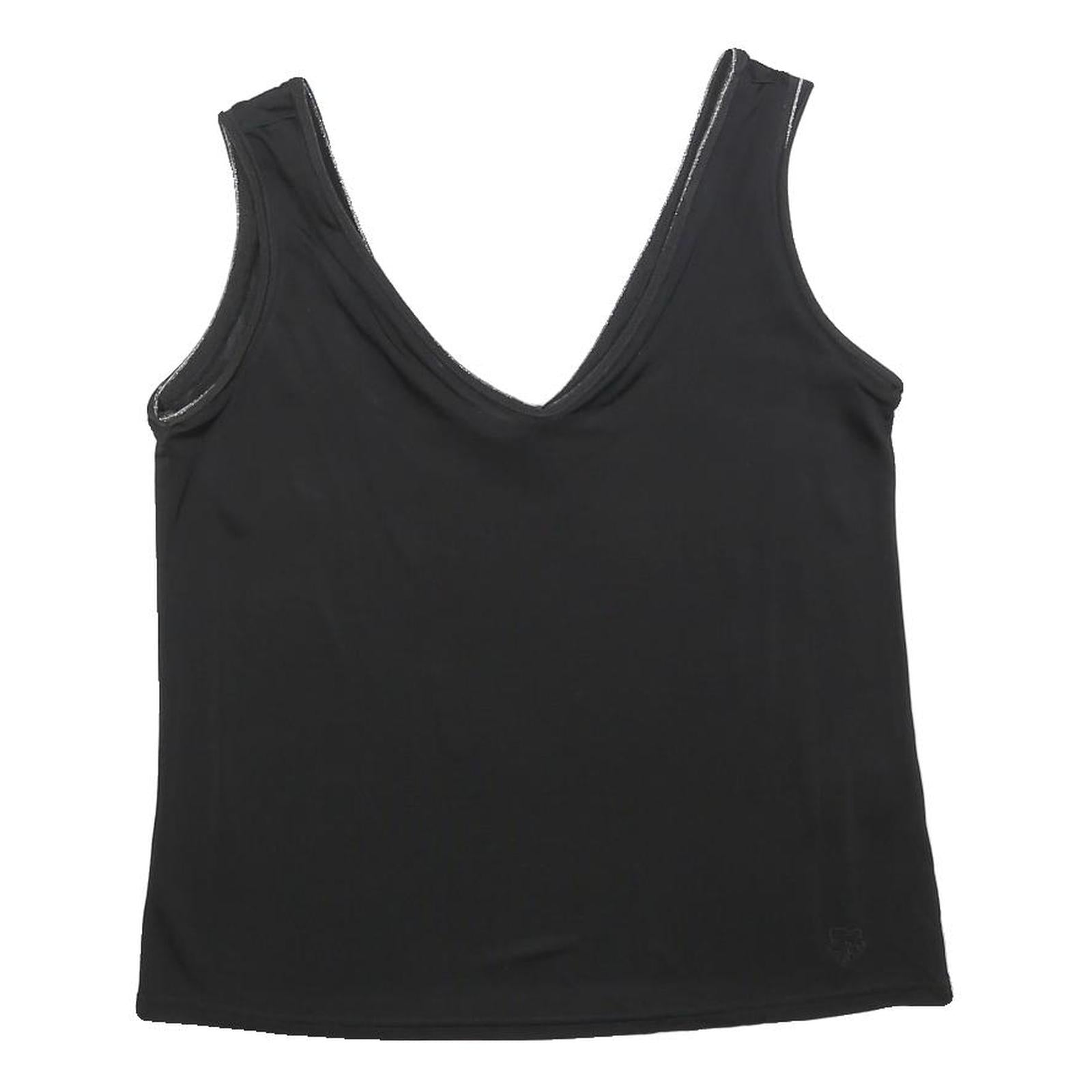 TED BAKER Womens Black Sleeveless V-Neck Top L Smooth Polyester Blend Refurbished - N/A refurbished available on Cerqular